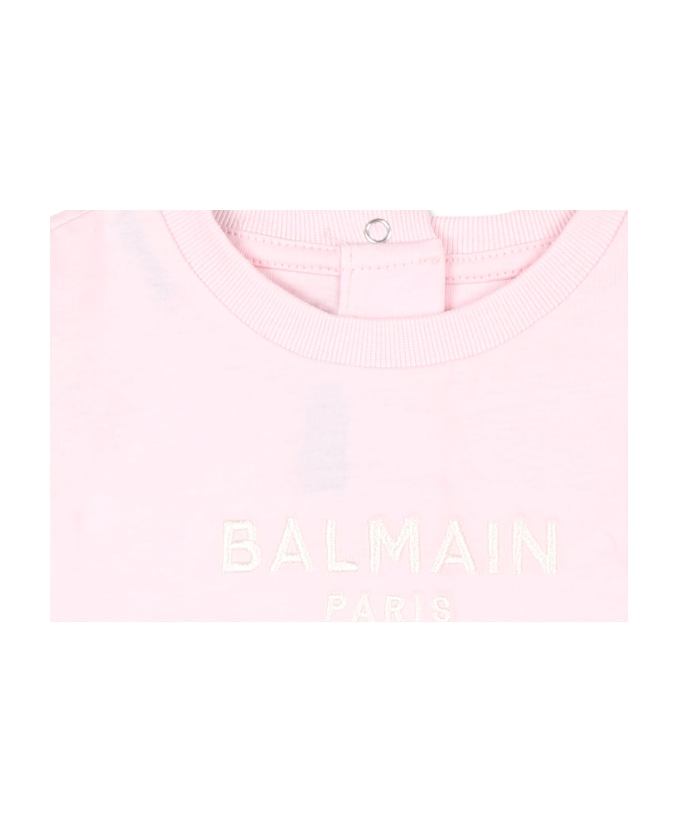 Balmain Pink T-shirt For Baby Girl With Logo - Pink Tシャツ＆ポロシャツ