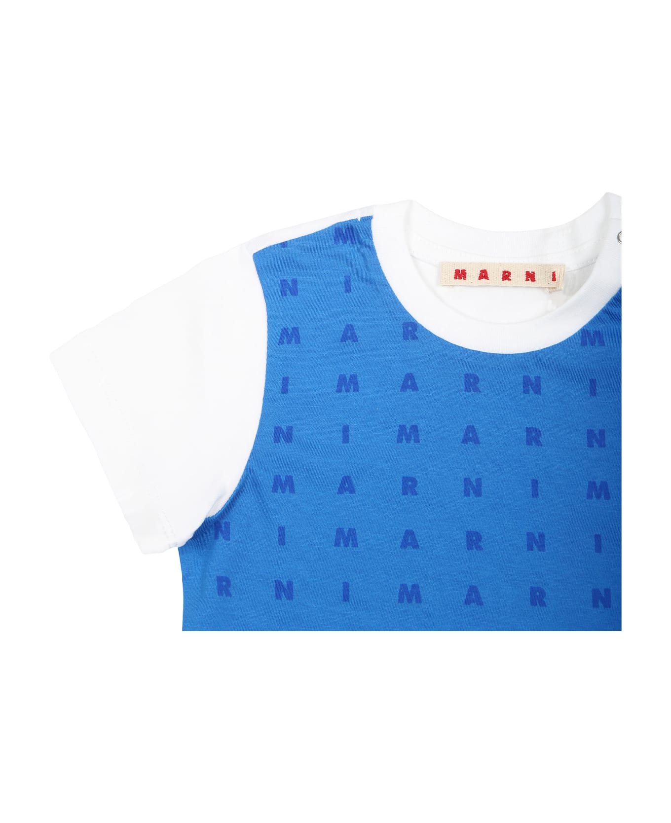 Marni Light Blue T-shirt For Baby Boy With Logo - Light Blue Tシャツ＆ポロシャツ