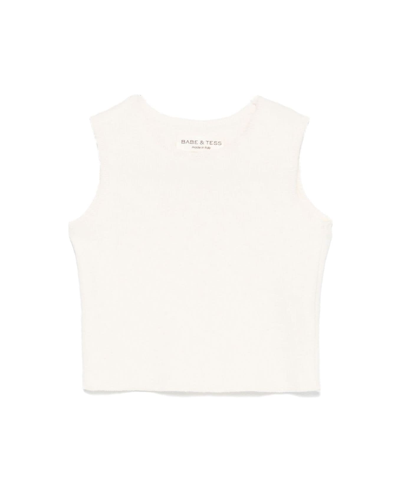 Babe & Tess White Baby Girl Vest - Natural