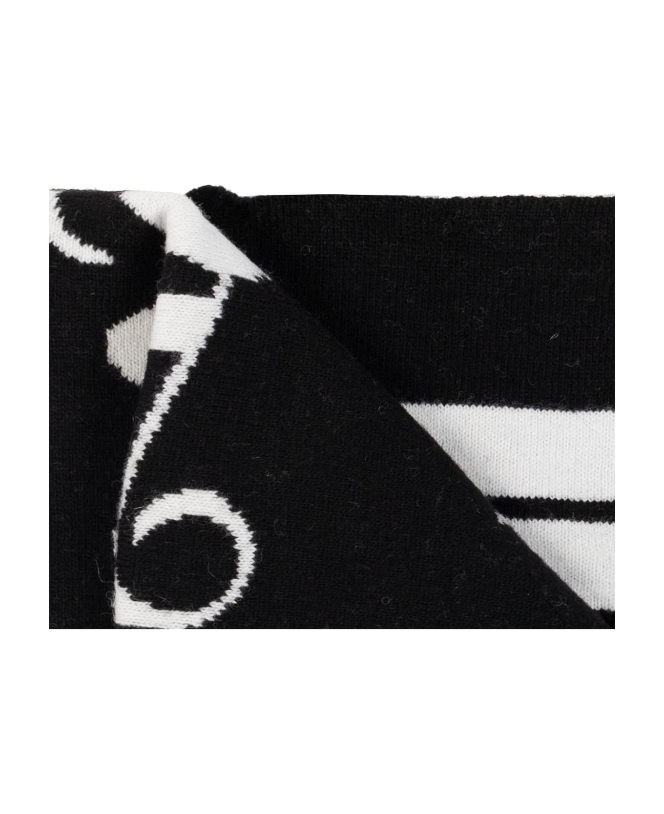 Palm Angels Scarf With Logo - Black