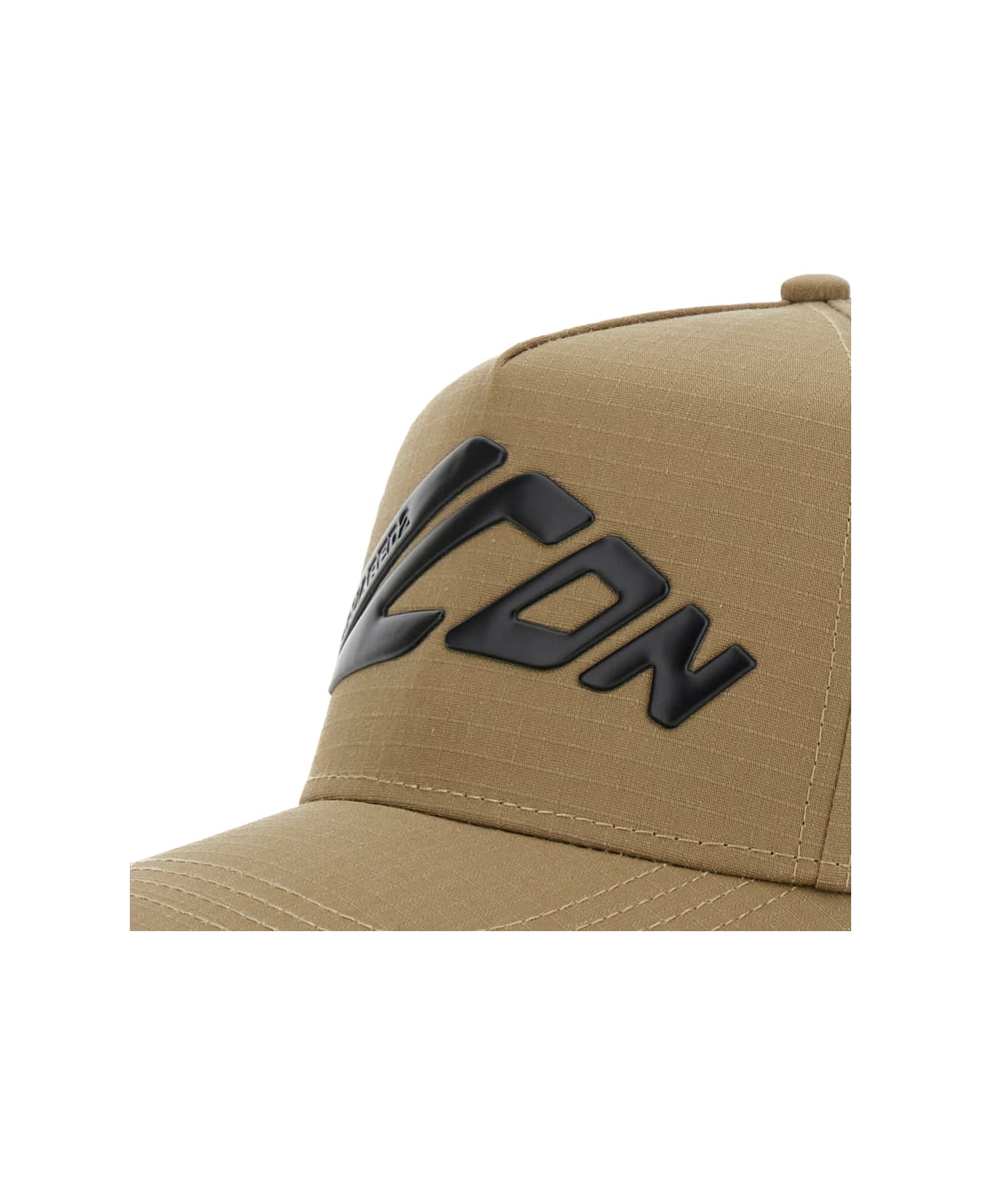 Dsquared2 
gabardine
 Brown Baseball Cap With Maxi Logo Lettering On The Front In Cotton Man - Brown