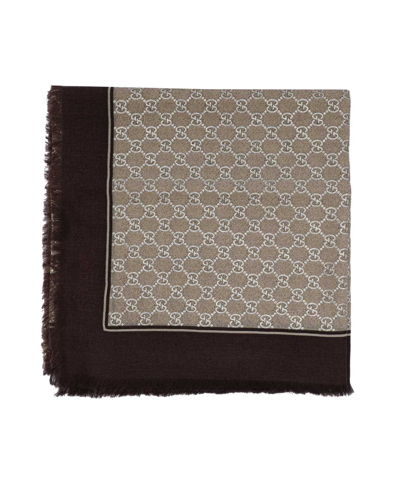 Gucci Gg Wool Shawl - Brown