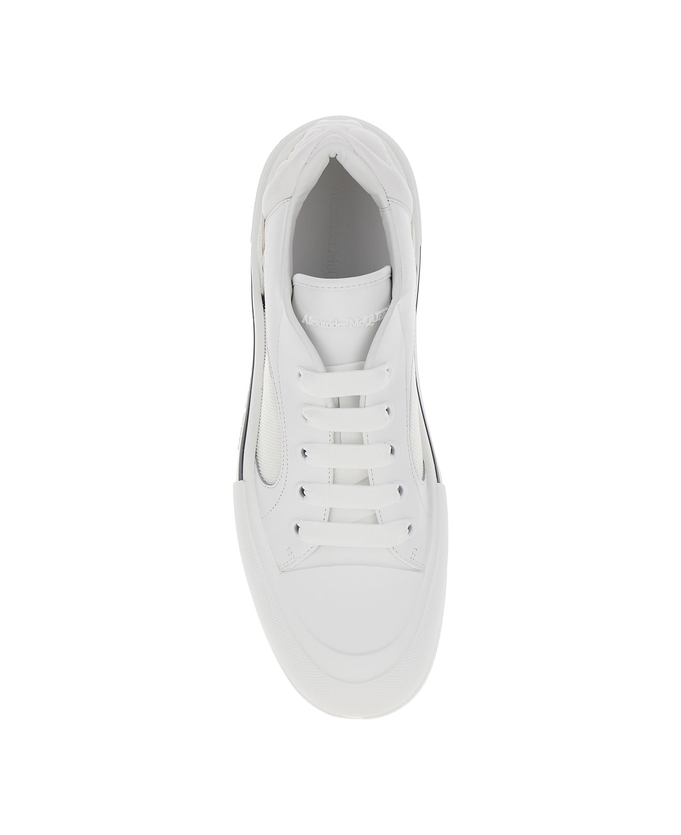 Alexander McQueen 'cruis' White Low Top Sneakers With Logo Detail In Leather And Fabric Man - White スニーカー