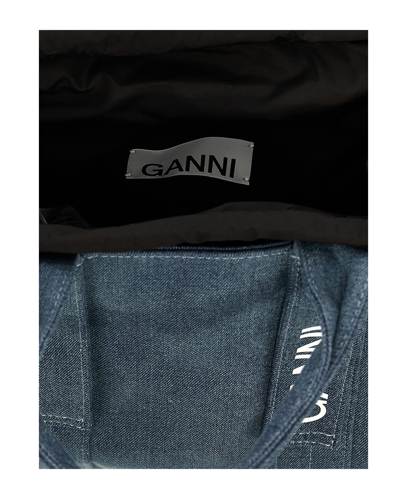 Ganni 'tech Denim' Shopping Bag - Light Blue