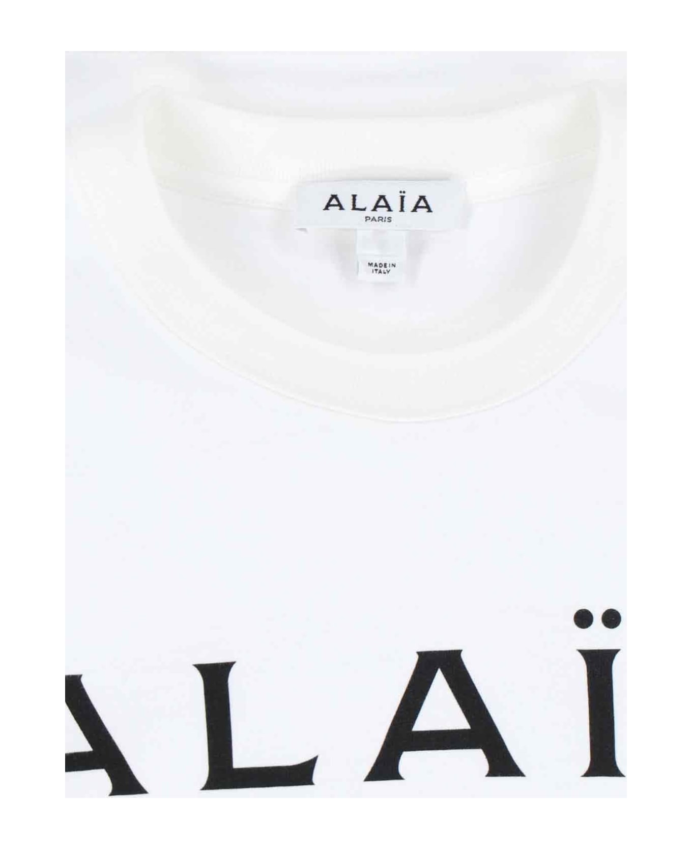 Alaia Logo T-shirt - Blanc Noir