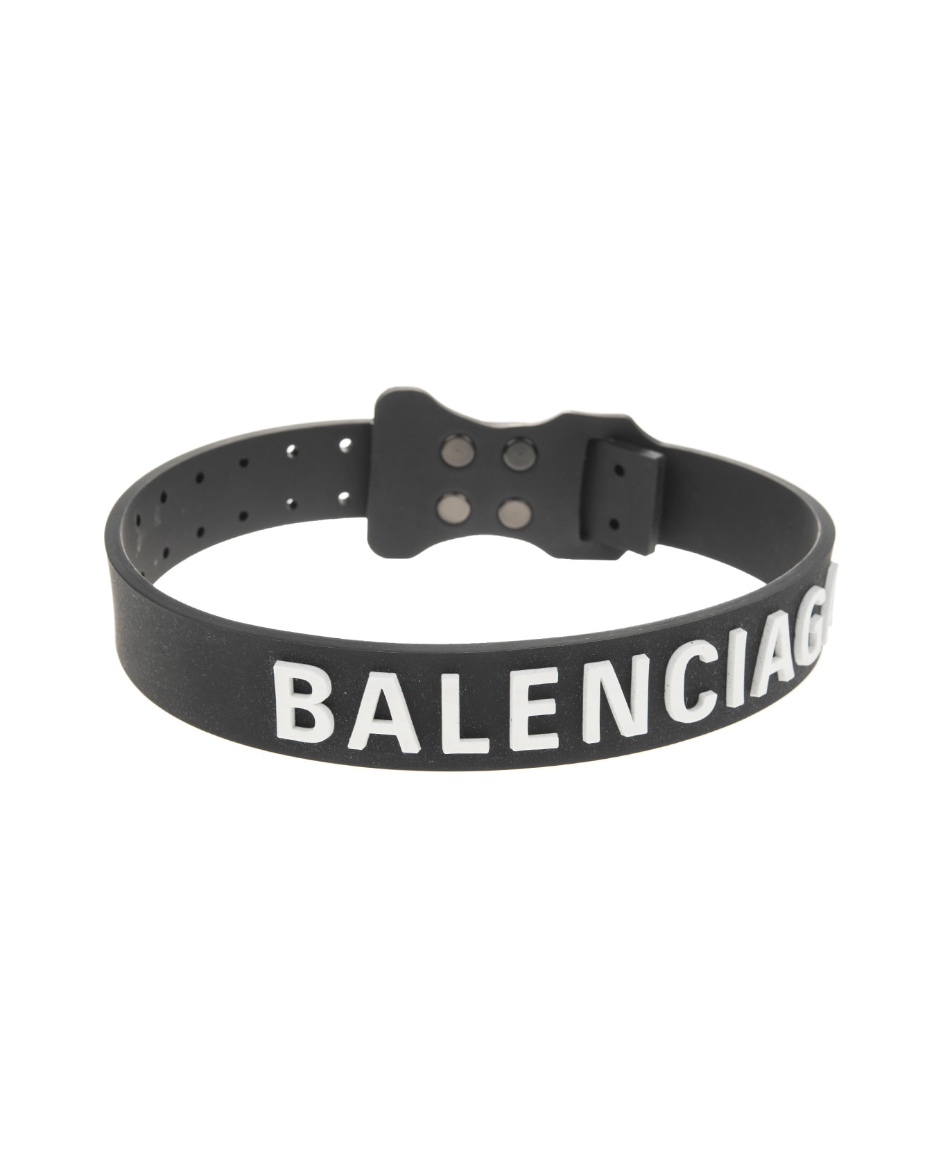 Balenciaga Woman Black Choker Rubber Tag - Black