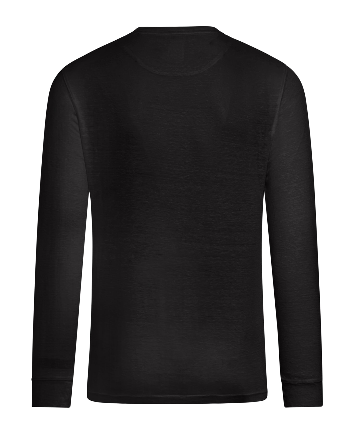 120% Lino Long Sleeve Men Tshirt - R Black