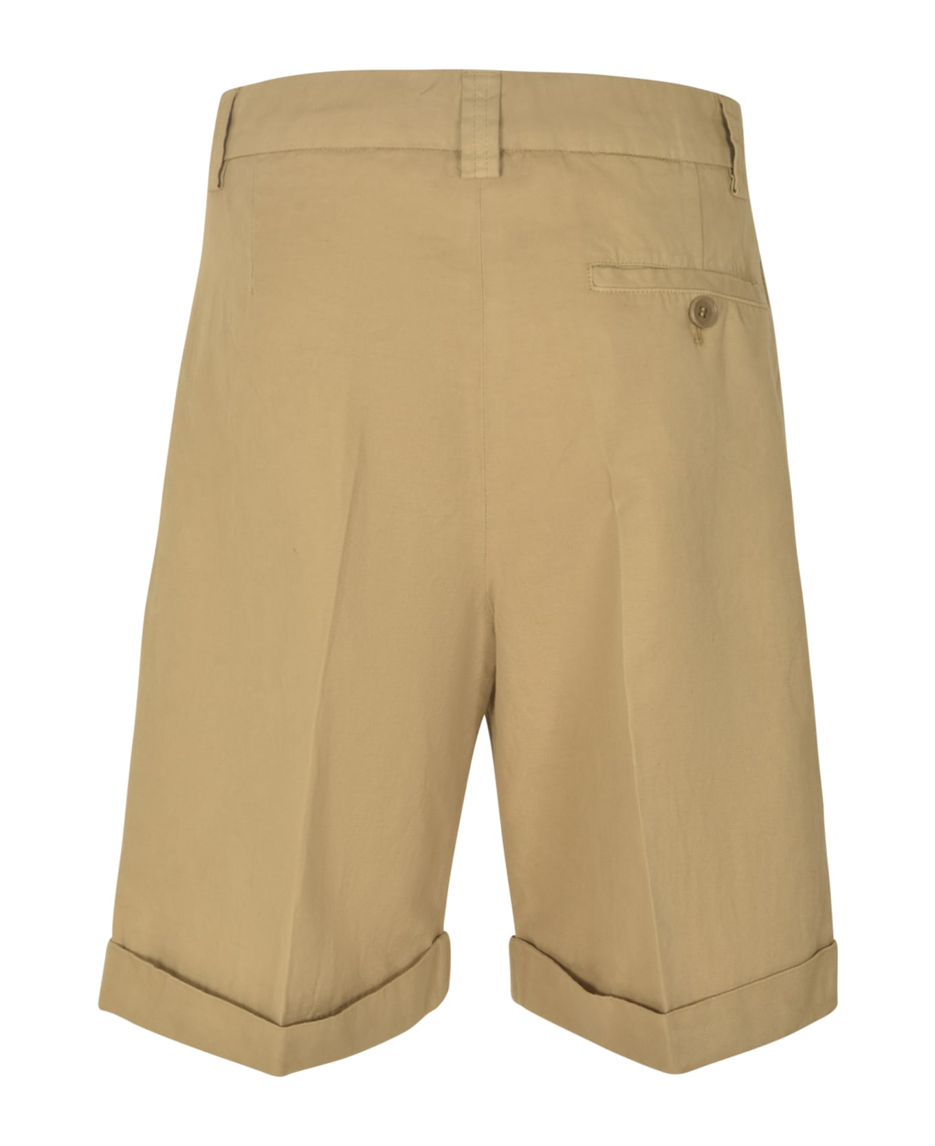 Aspesi Pleat Effect Plain Trouser Shorts - Beige