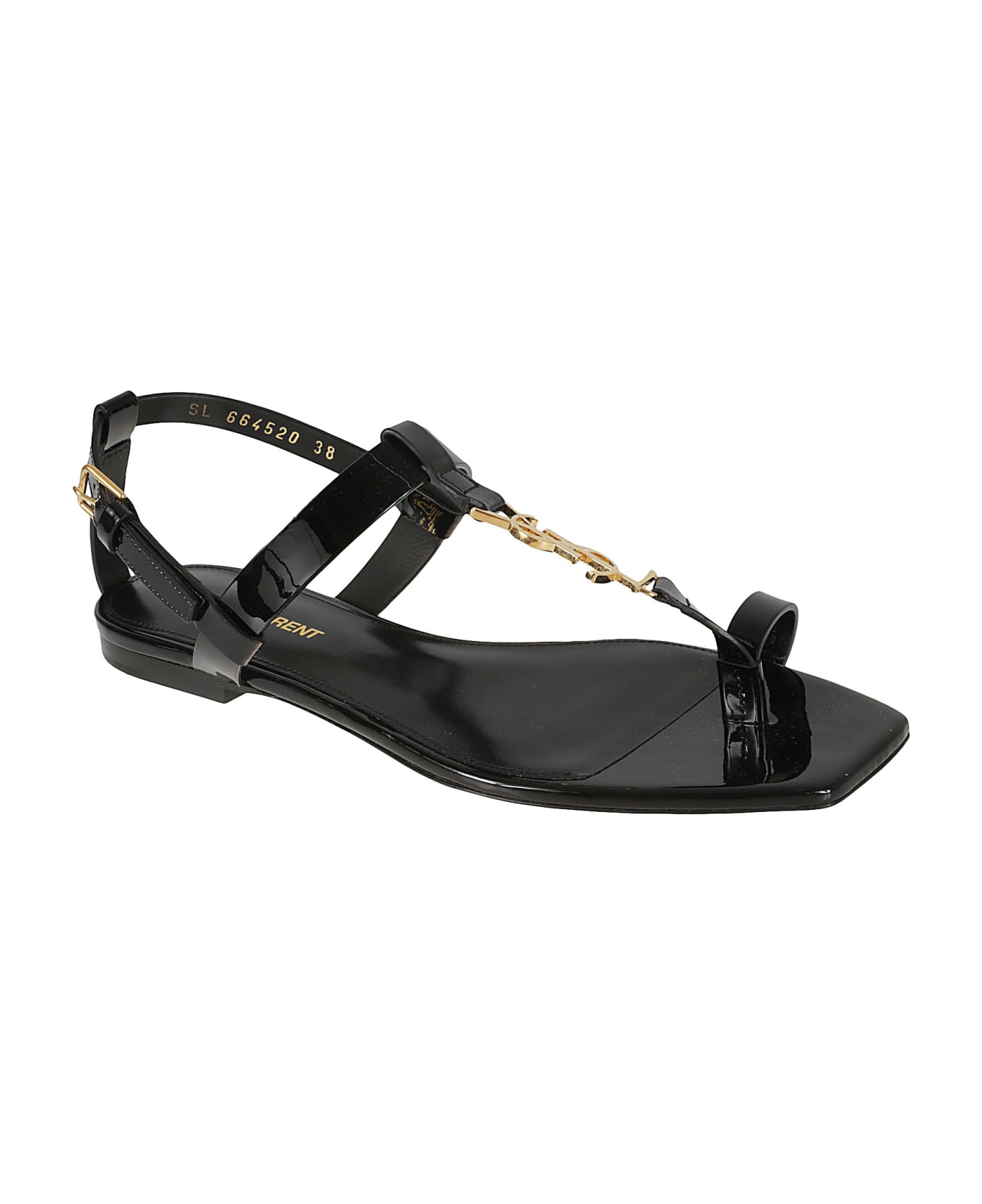 Saint Laurent Cassandra 05 Flat Sandals - Black