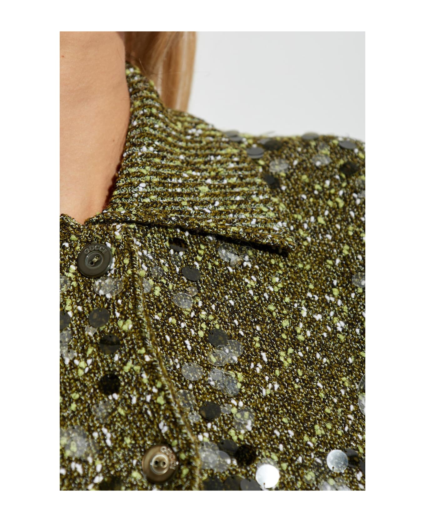 Gucci Cardigan With Pockets - MILITARYGREENMIX