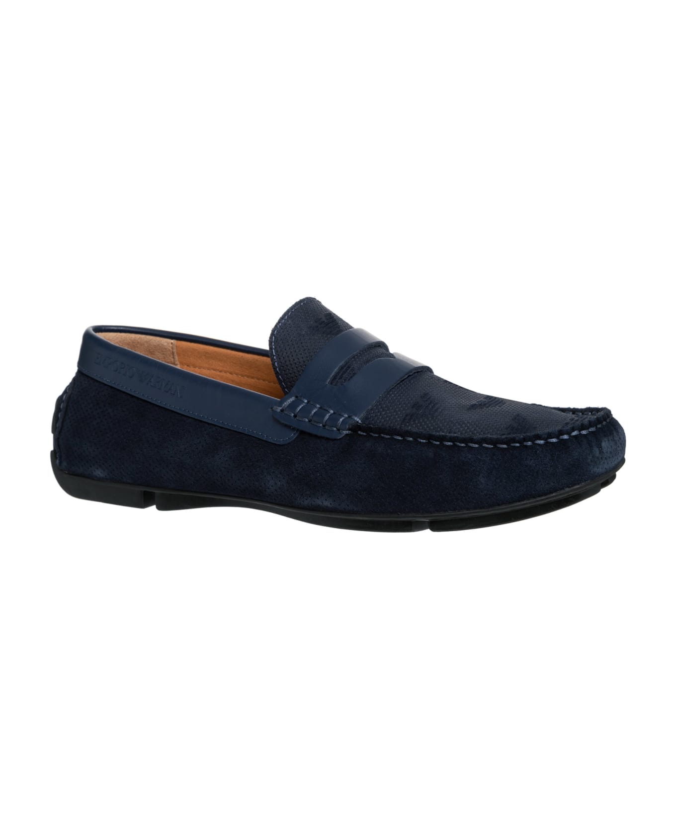 Emporio Armani Leather Loafers - Blu