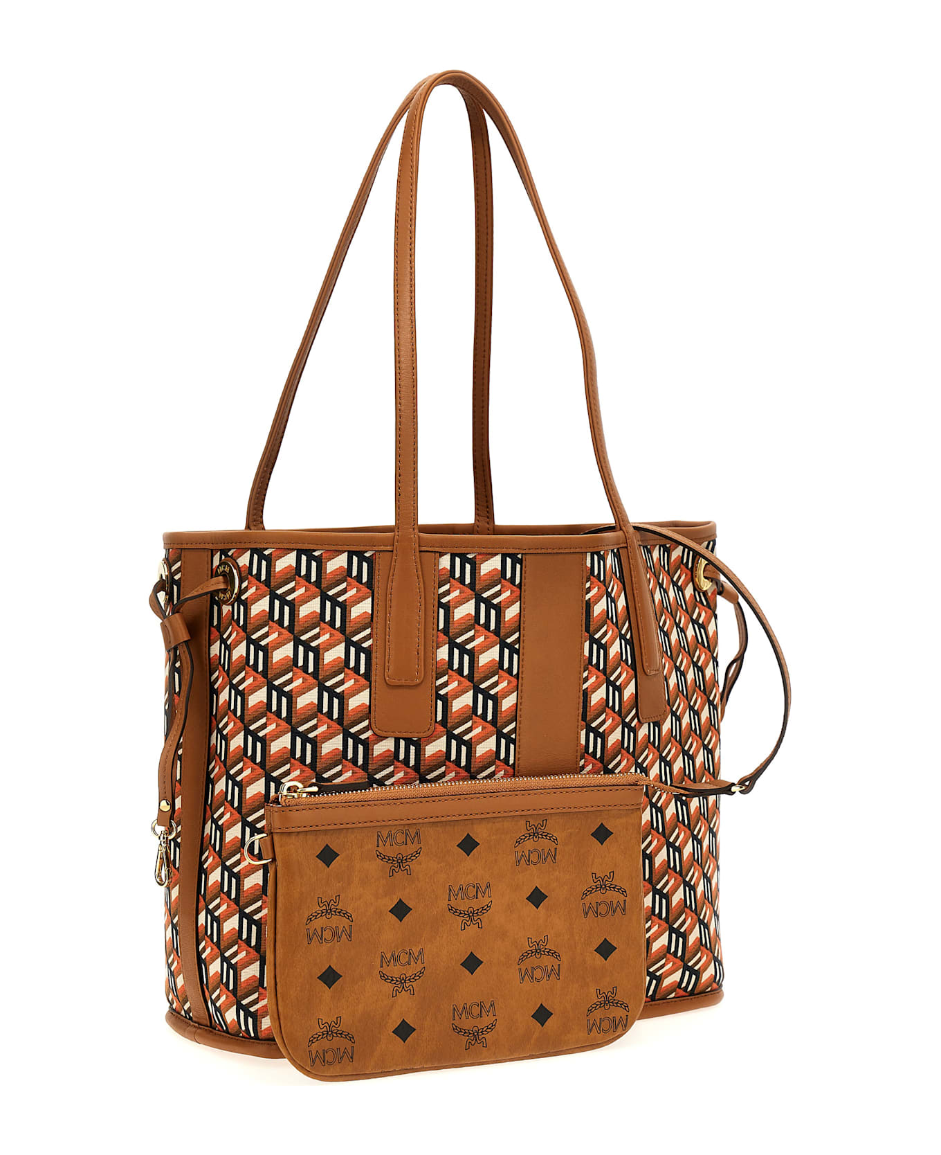 MCM 'liz' Small Reversible Shopping Bag - Brown