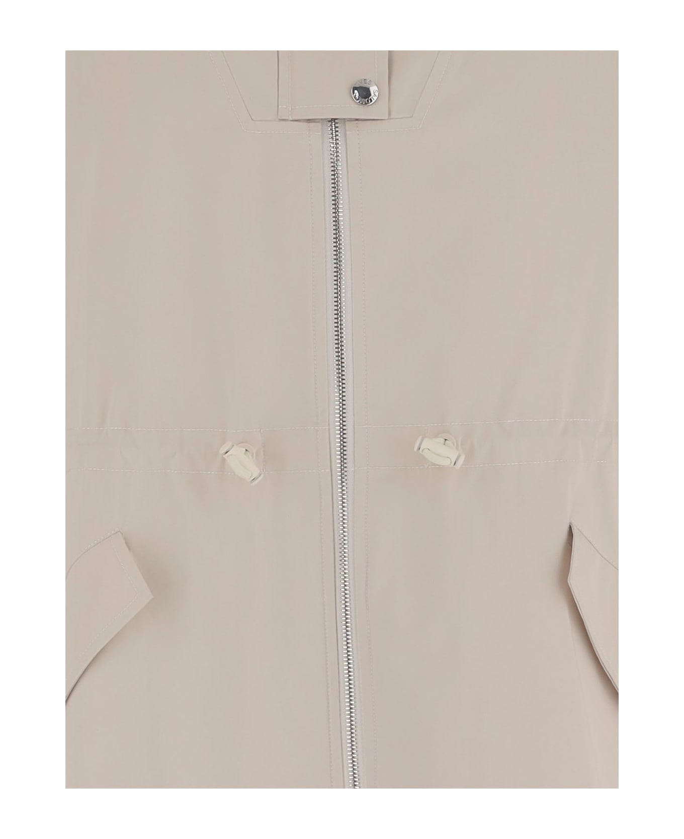 Yves Salomon Fabric Hooded Coat - Beige