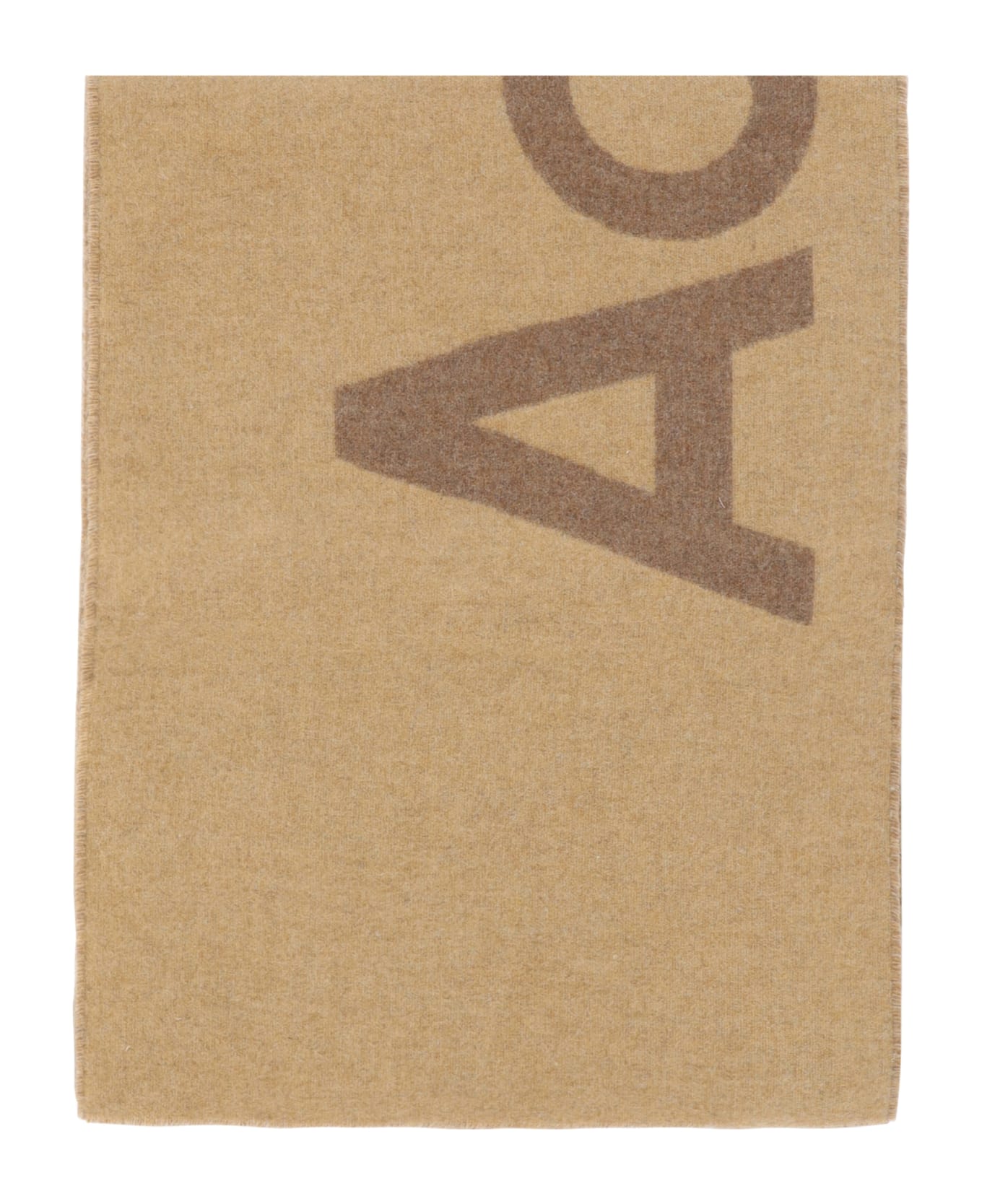 Acne Studios Logo Jacquard Frayed-edge Scarf - Camel Brown スカーフ