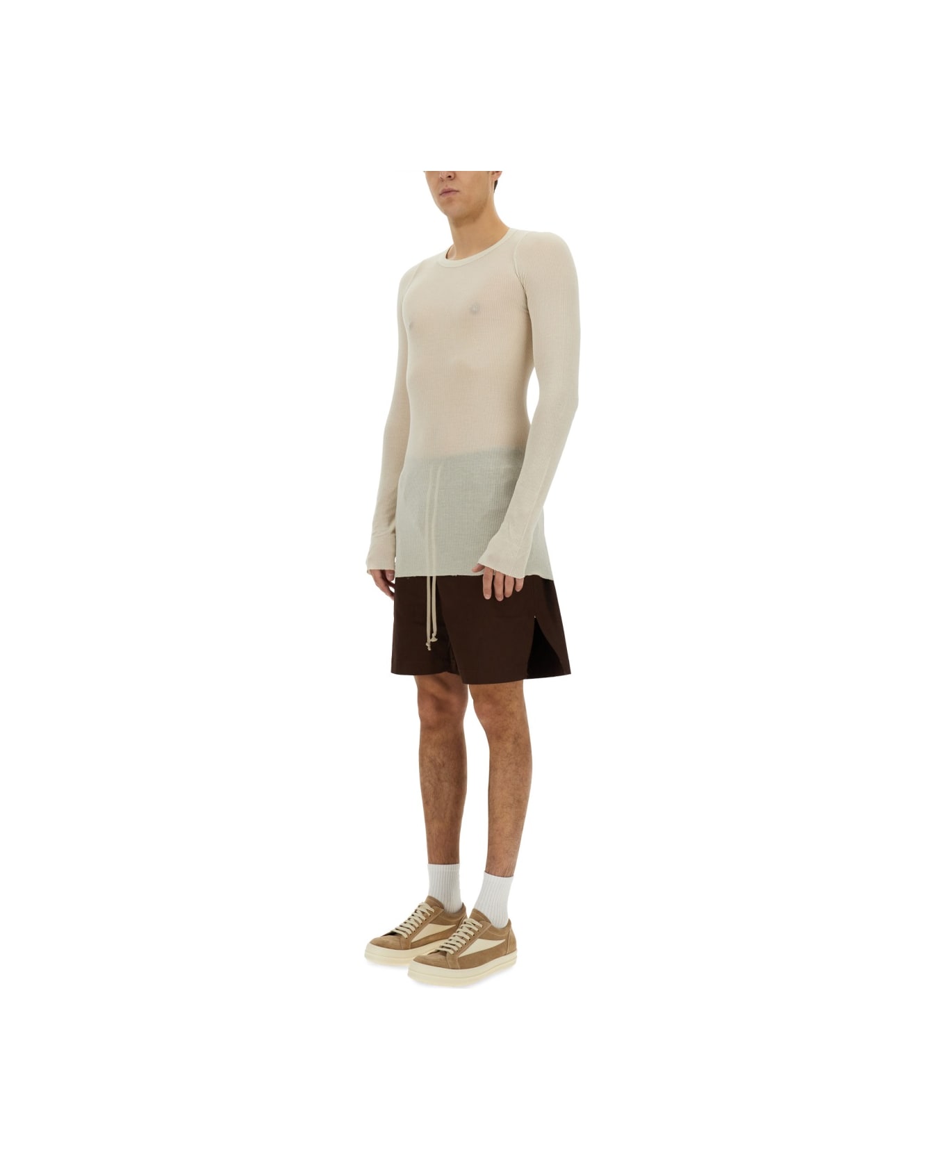 Rick Owens Cotton Bermuda Shorts - BROWN