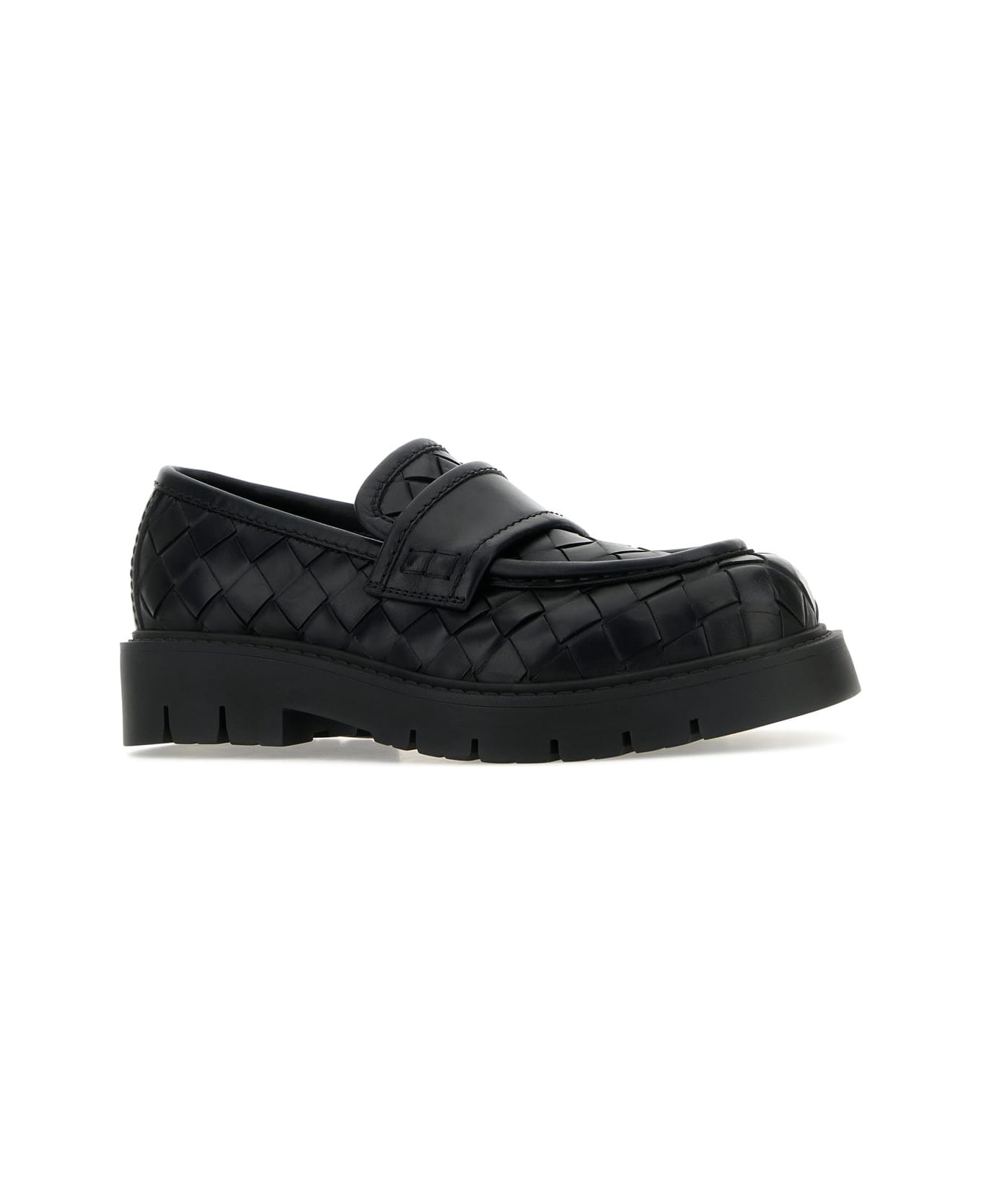 Bottega Veneta Mocassin Intreccio - Black