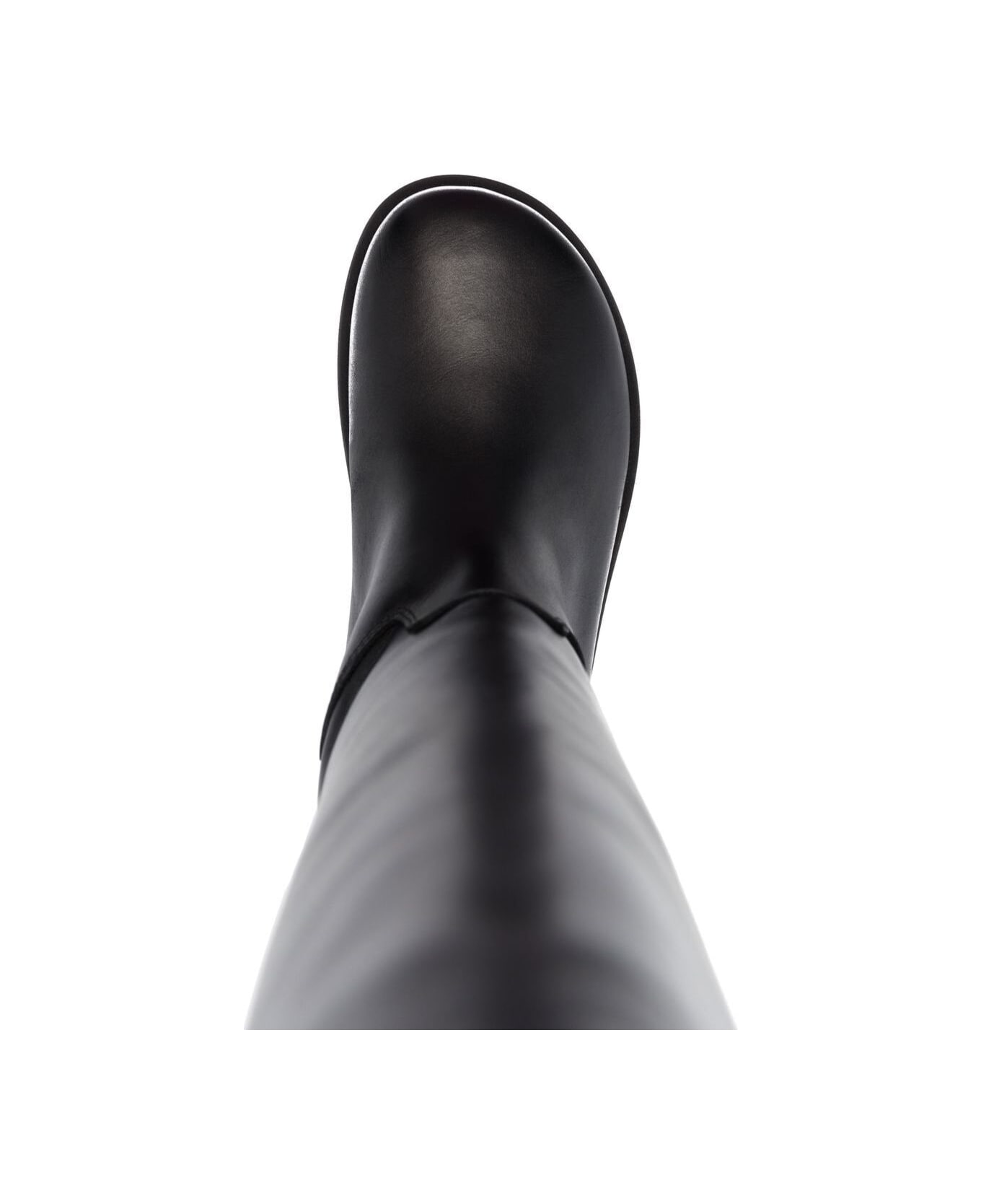 GIA BORGHINI Black Slip-on Boots With Platform In Smooth Leather Woman - Black ブーツ