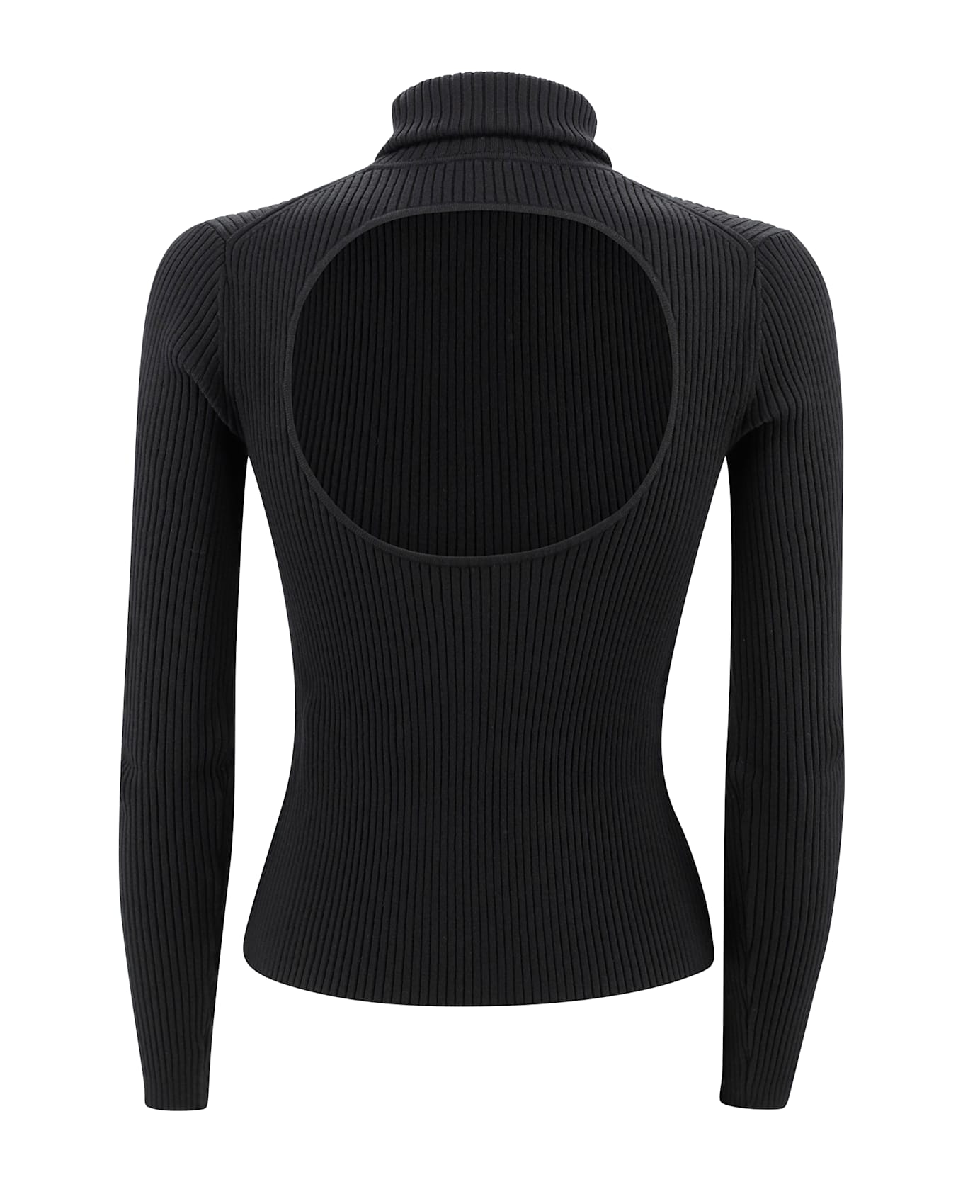 Parosh Cut-out Jumper - Black