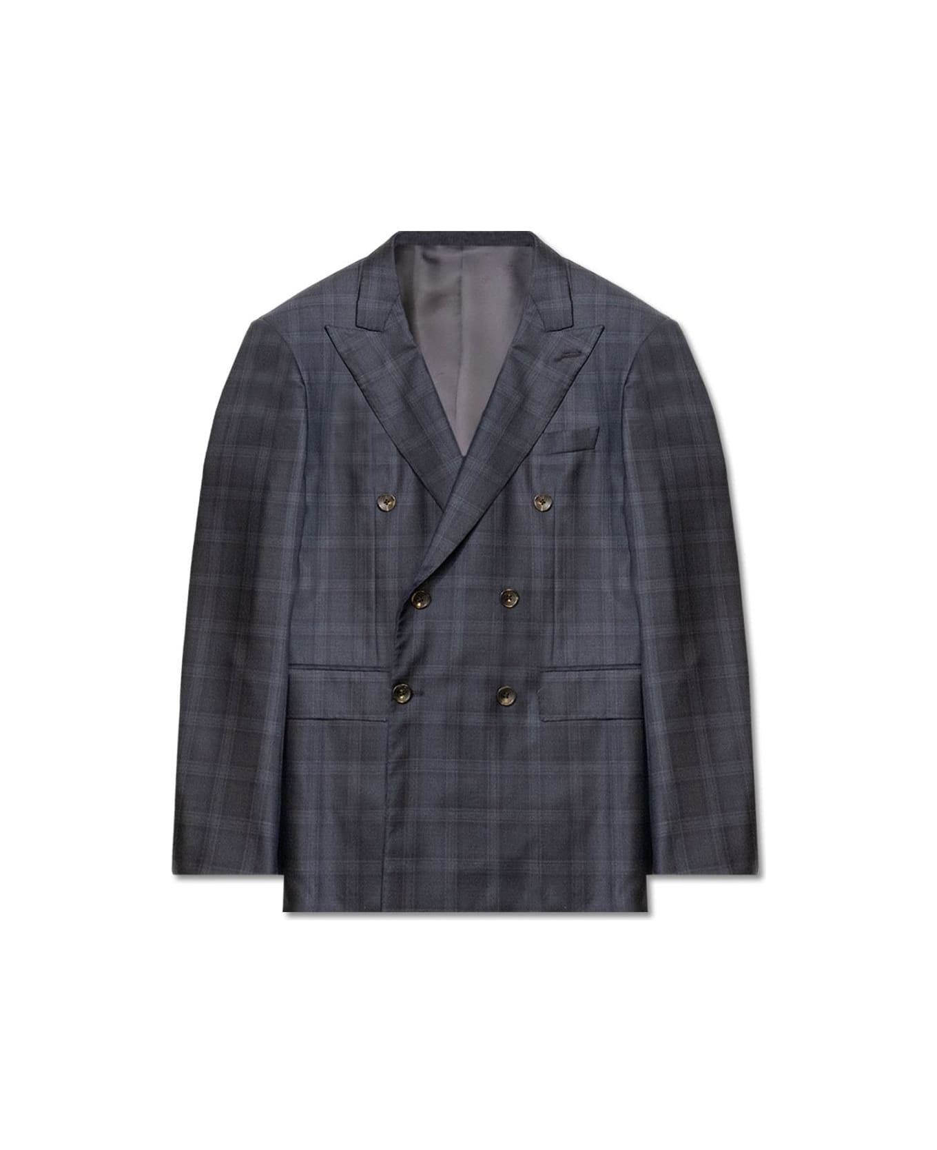 Larusmiani Double-breasted Wool Suit Sydney Suit - DimGray