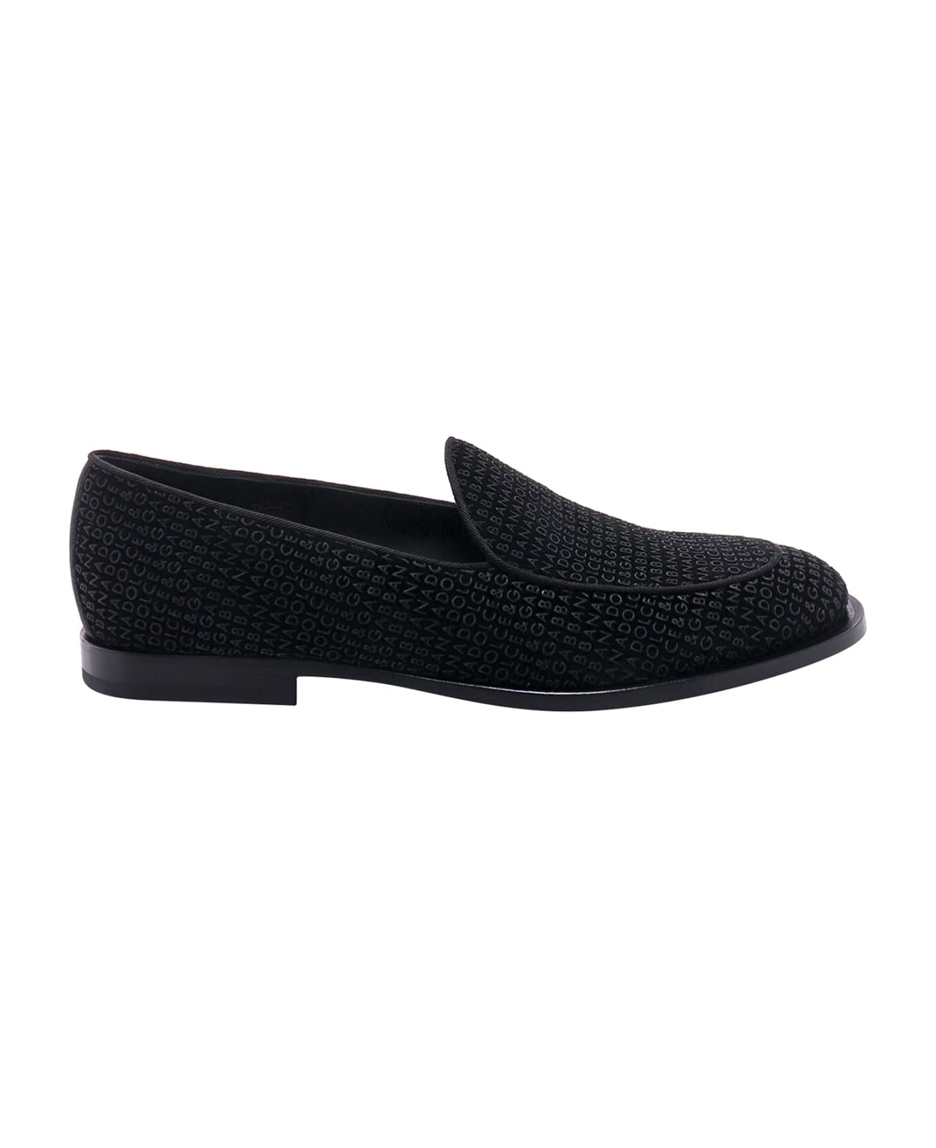 Dolce & Gabbana Logo Monogram Loafers - Black ローファー＆デッキシューズ