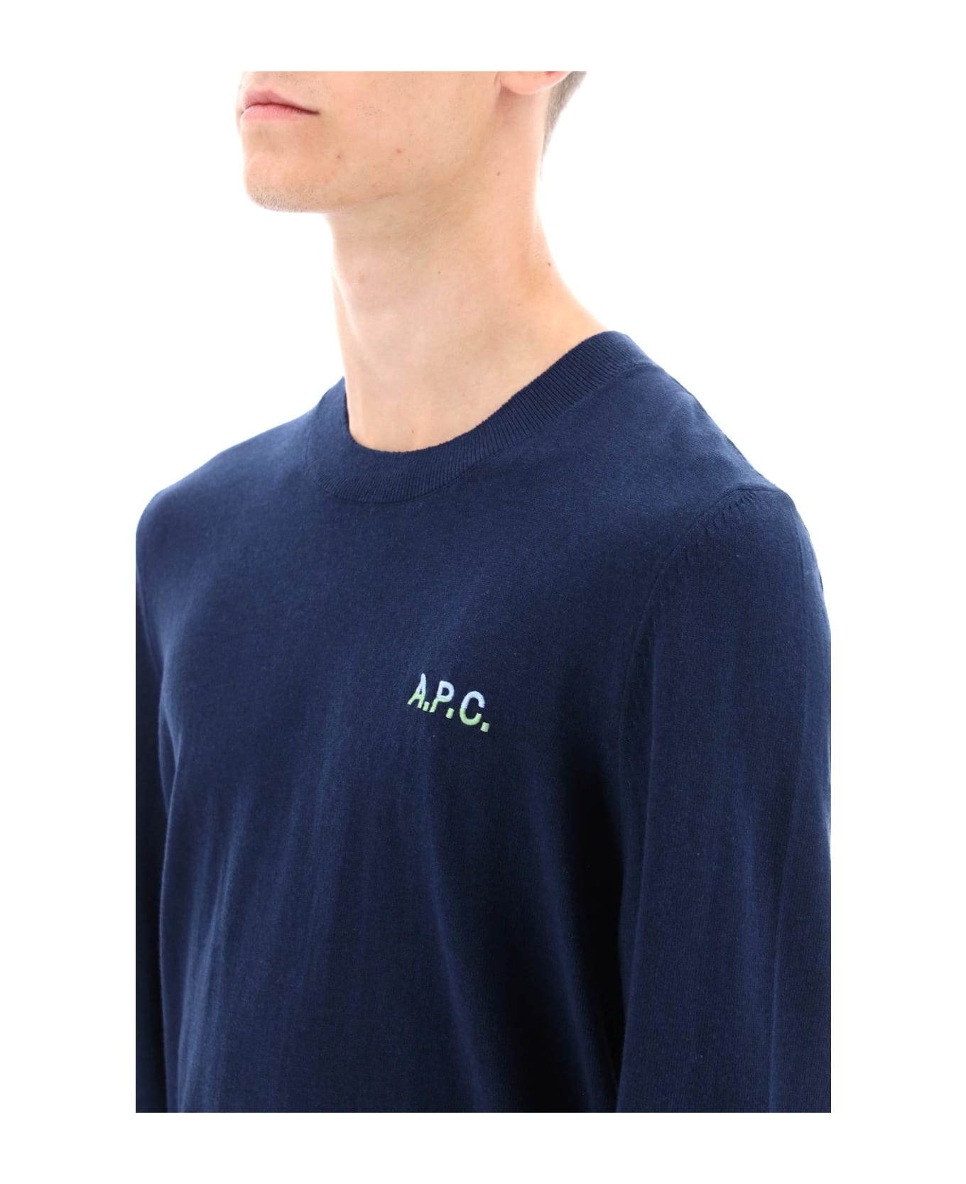 A.P.C. Alols Cotton Crew-neck Sweater - blue
