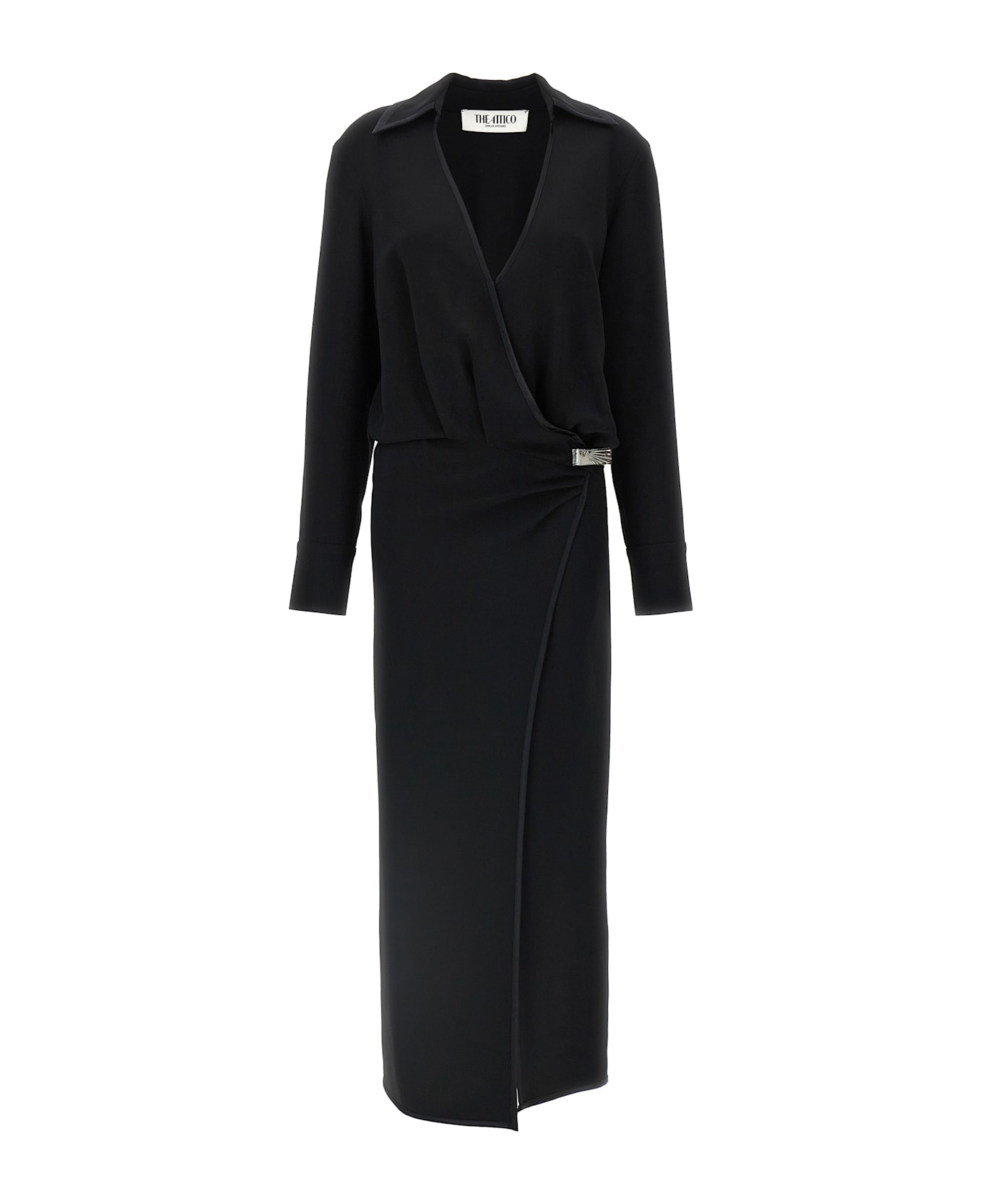 The Attico Wrap Dress - Black  