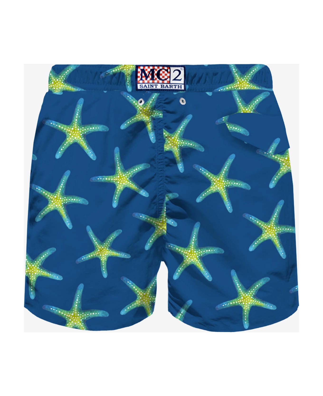 MC2 Saint Barth Man Light Fabric Swim Shorts With Marine Print