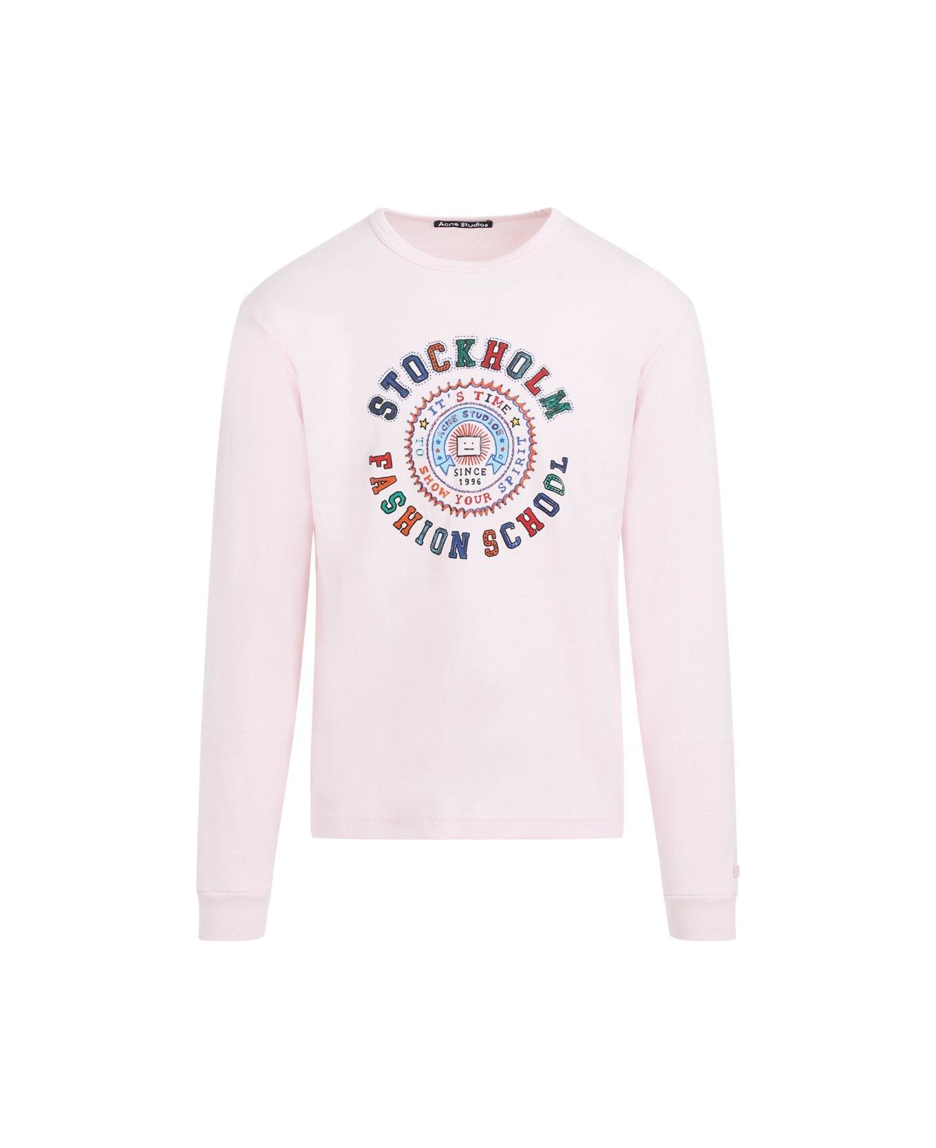 Acne Studios Logo Graphic Sleeved T-shirt - Pink