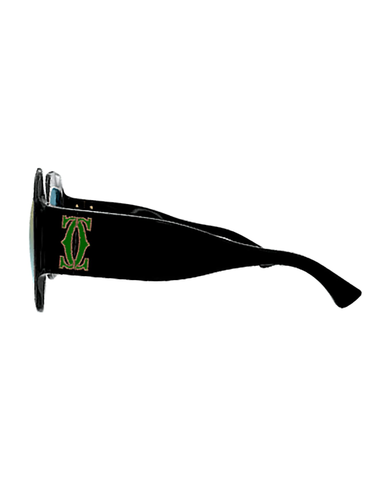 Cartier Eyewear Ct0434s Sunglasses - Black Black Green サングラス