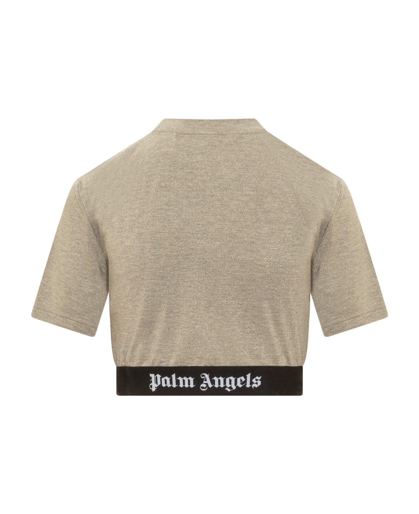 Palm Angels Lurex Logo Tape T-shirt - Gold Blac Tシャツ