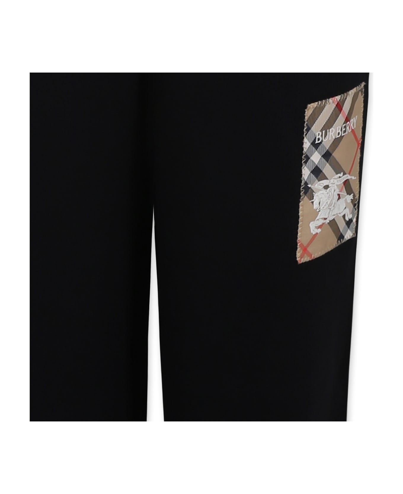 Burberry Black Trousers For Kids With Equestrian Knight - Black