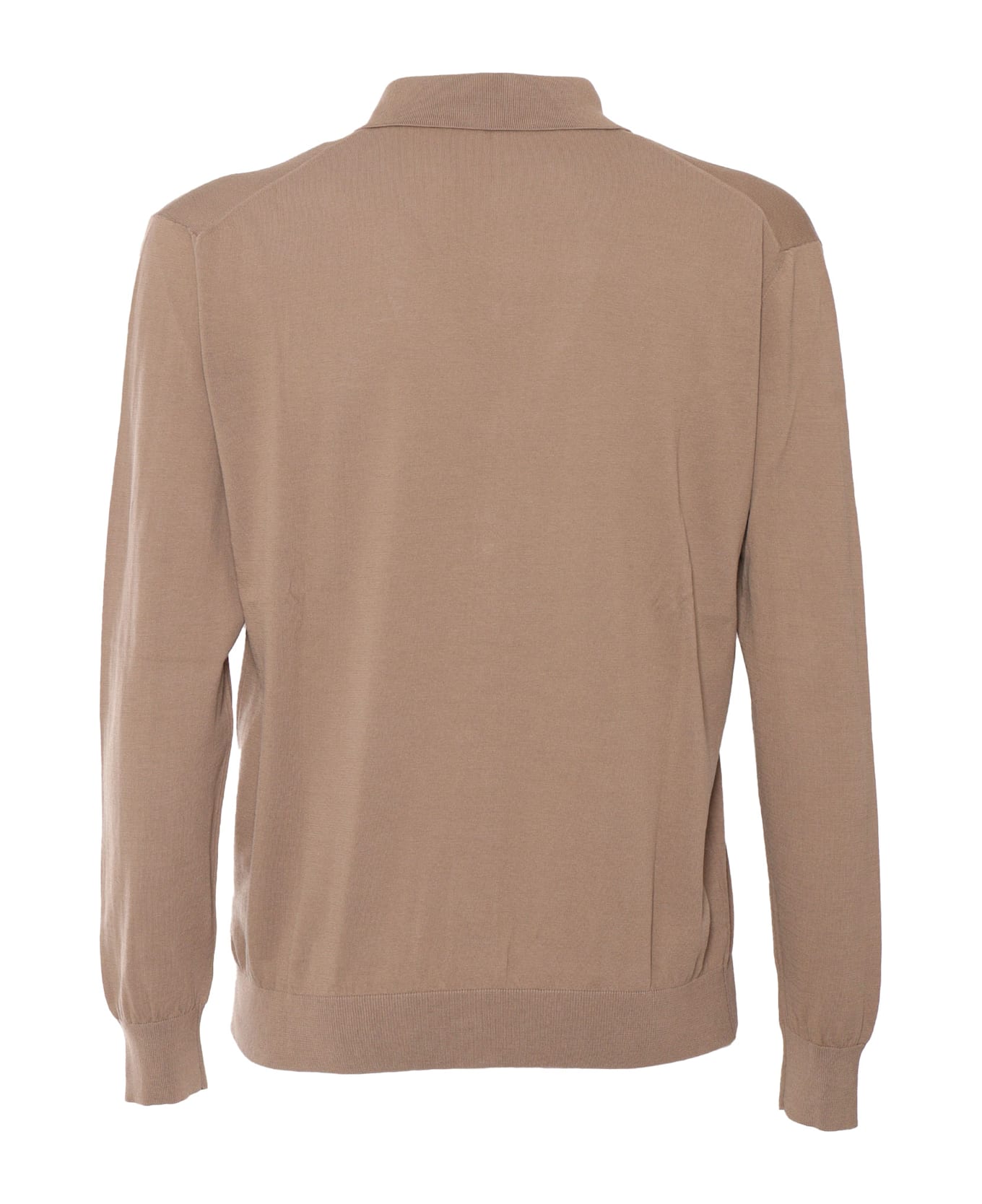 Settefili Cashmere Shirt Collar Cardigan High Gauge Ice Cotton - BROWN