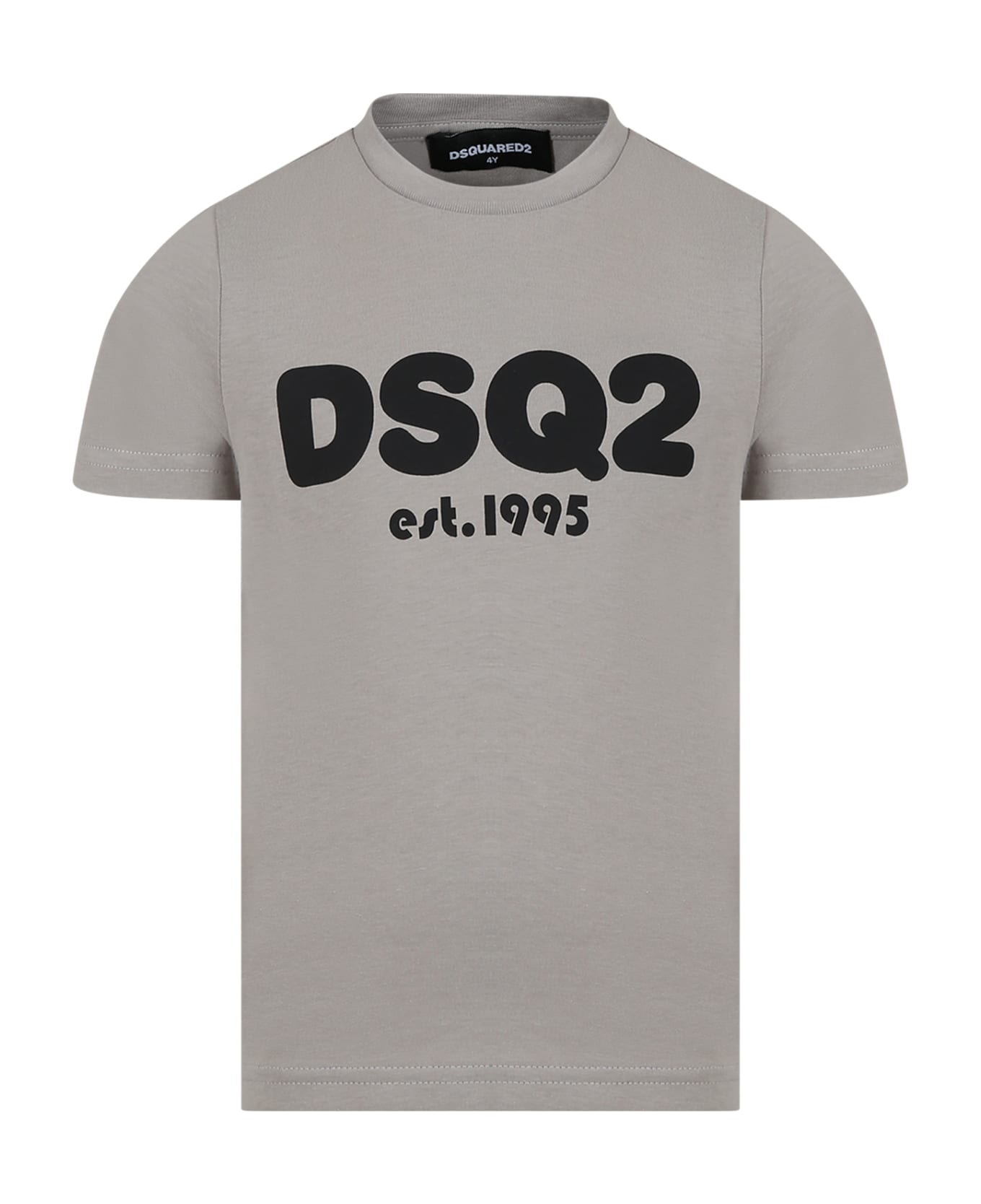 Dsquared2 Grey T-shirt For Boy With Logo - Grey Tシャツ＆ポロシャツ