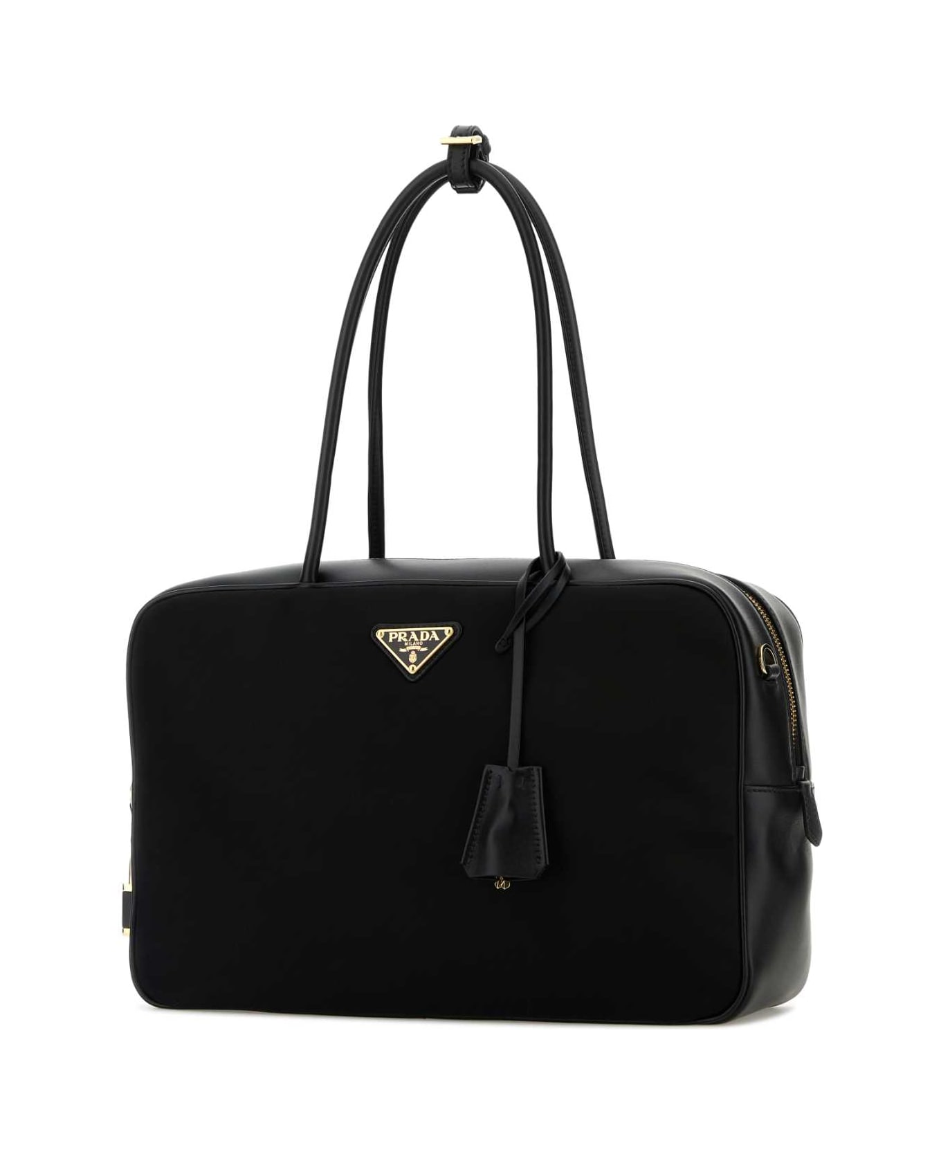 Prada Black Leather And Re-nylon Handbag - NERO