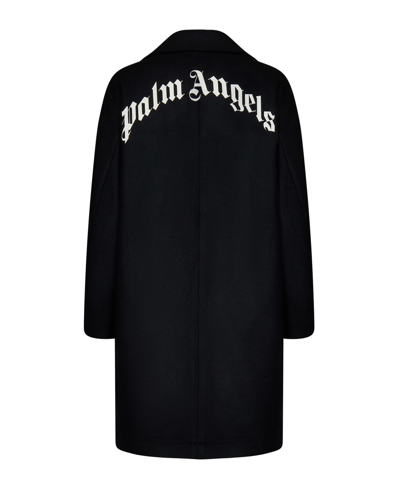 Palm Angels Coat With Notch Lapels - Black