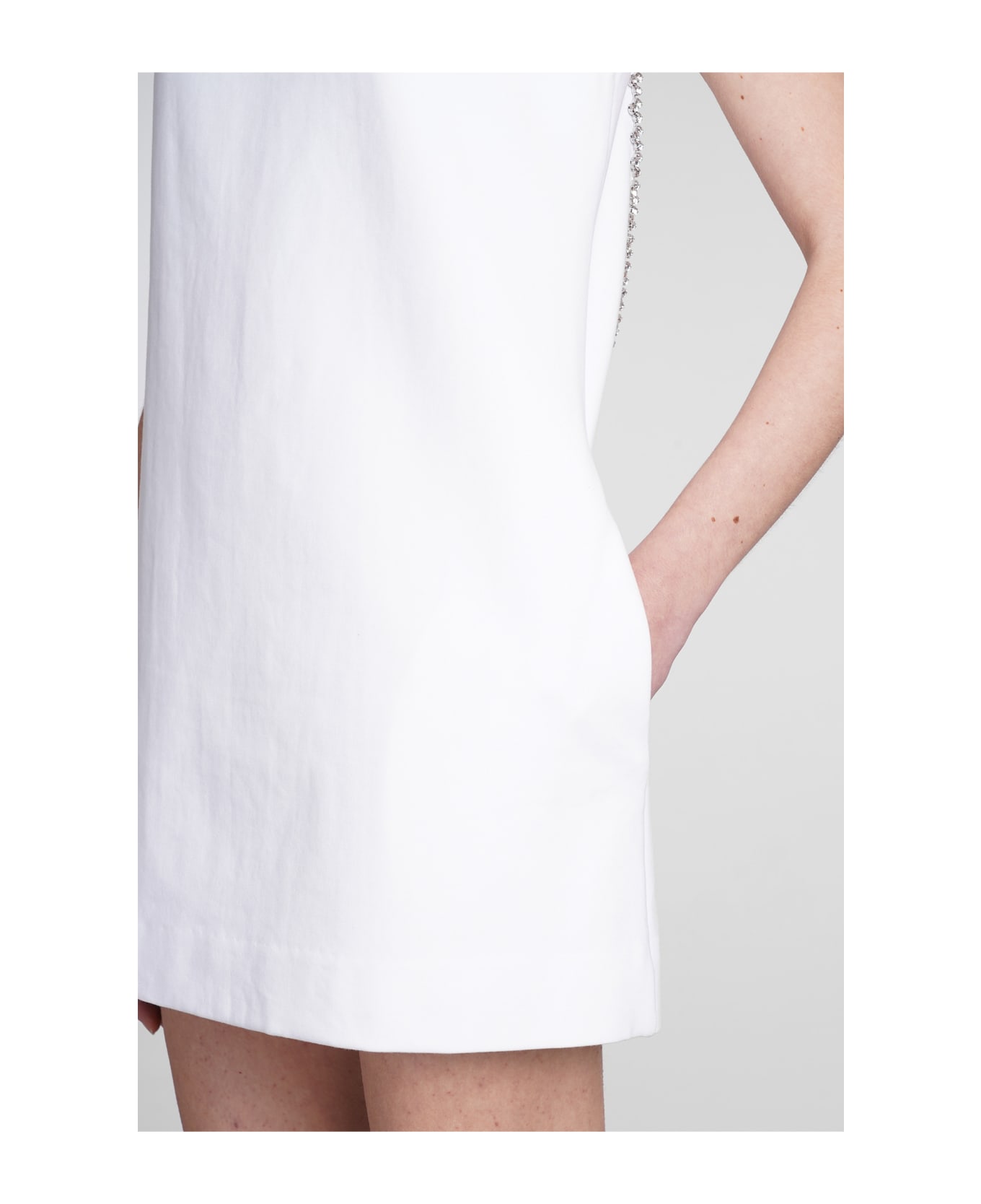 AREA Dress In White Rayon - white