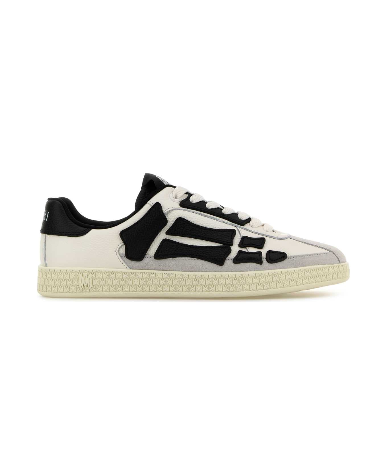 AMIRI Multicolor Leather And Suede Pacific Bones Sneakers - BLACK