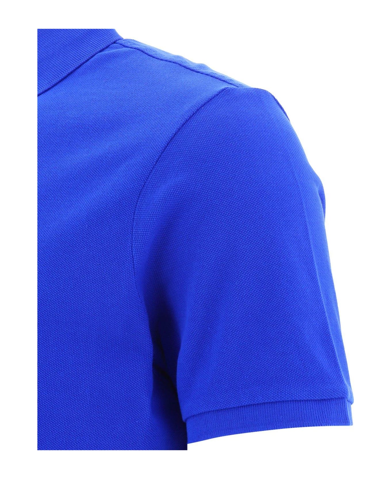 Ralph Lauren Slim-fit Polo In Blue Pique - Blu