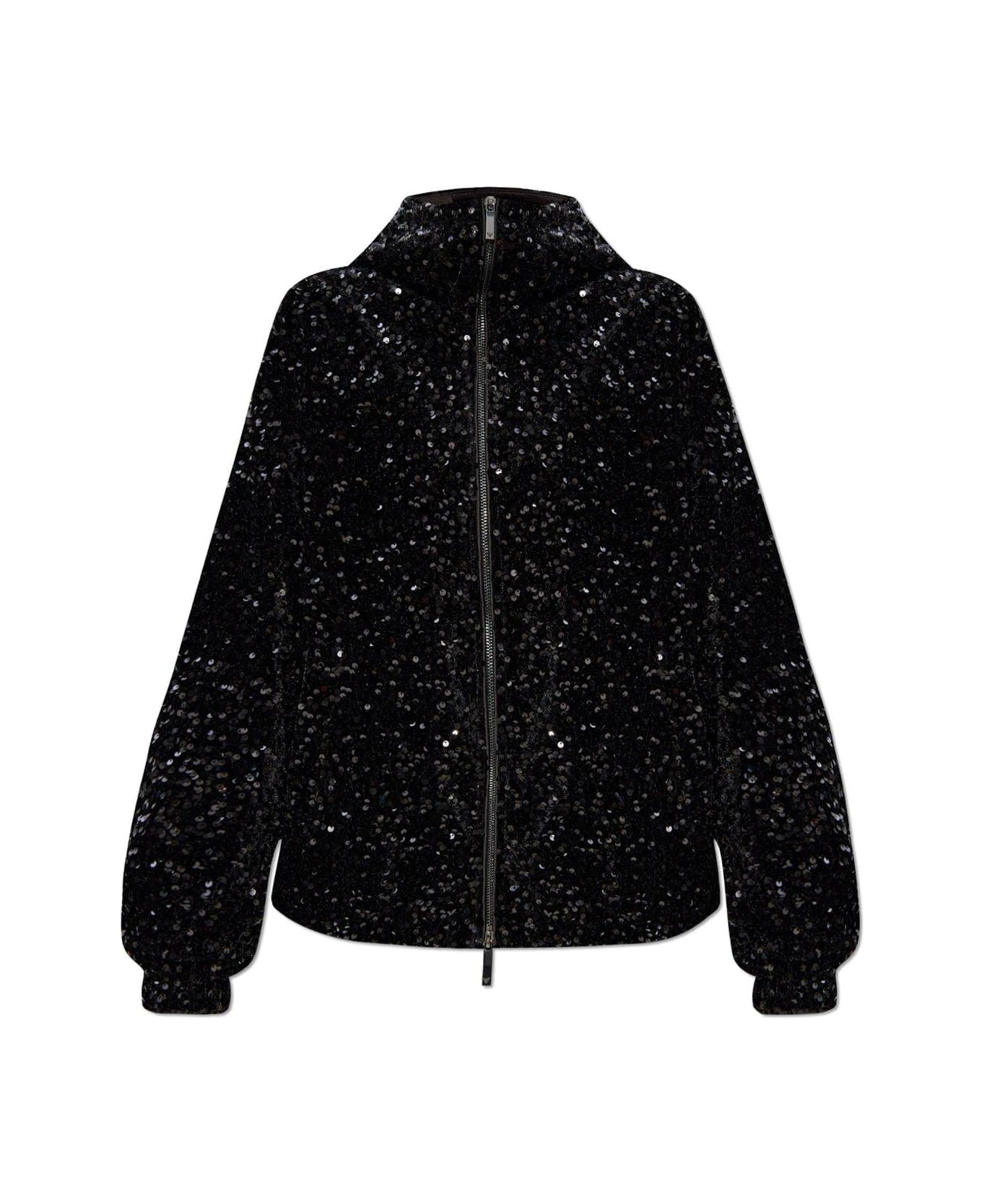 Emporio Armani Sequin Hooded Jacket - Nero