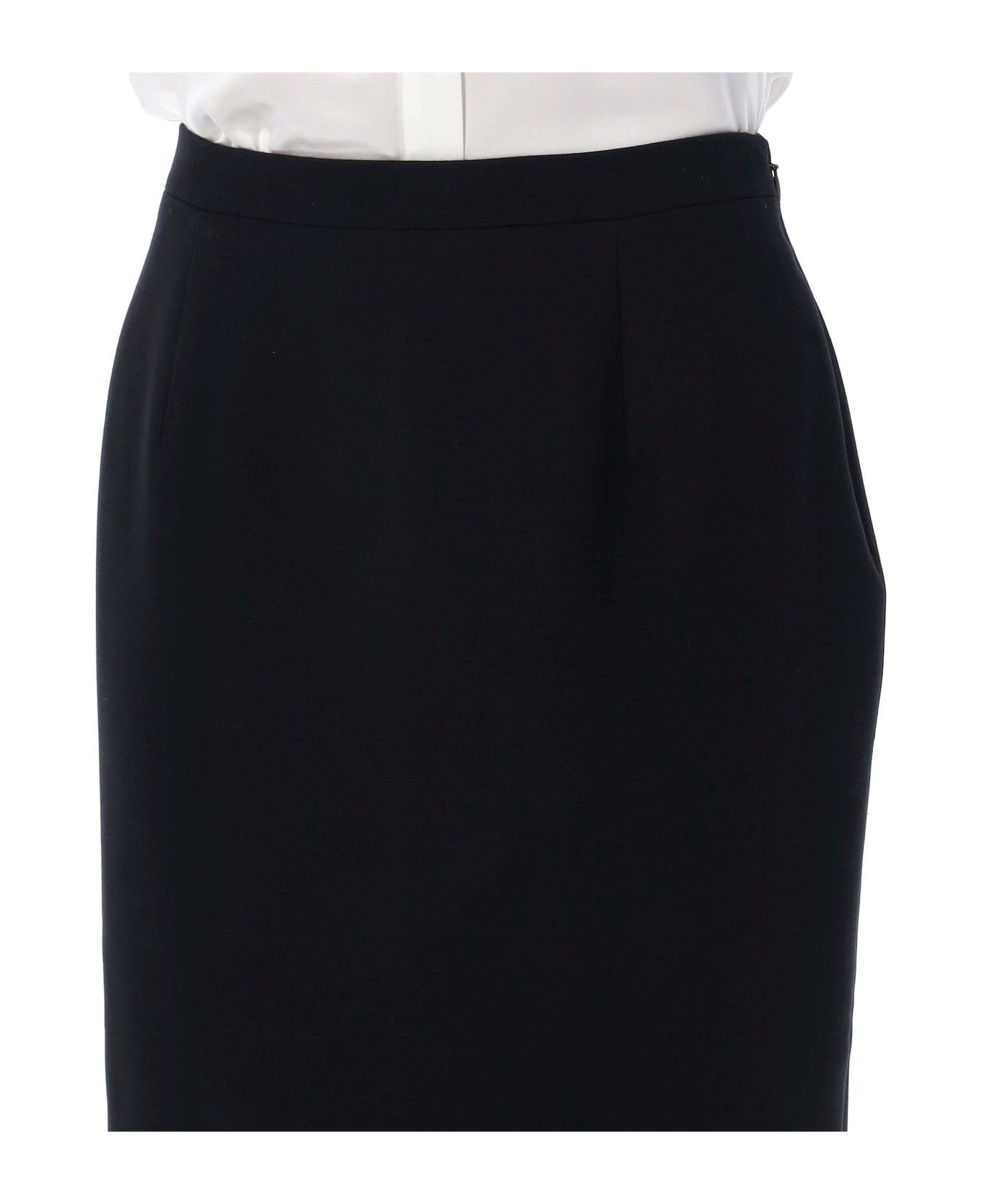 Alessandra Rich Longuette Midi Skirt - BLACK