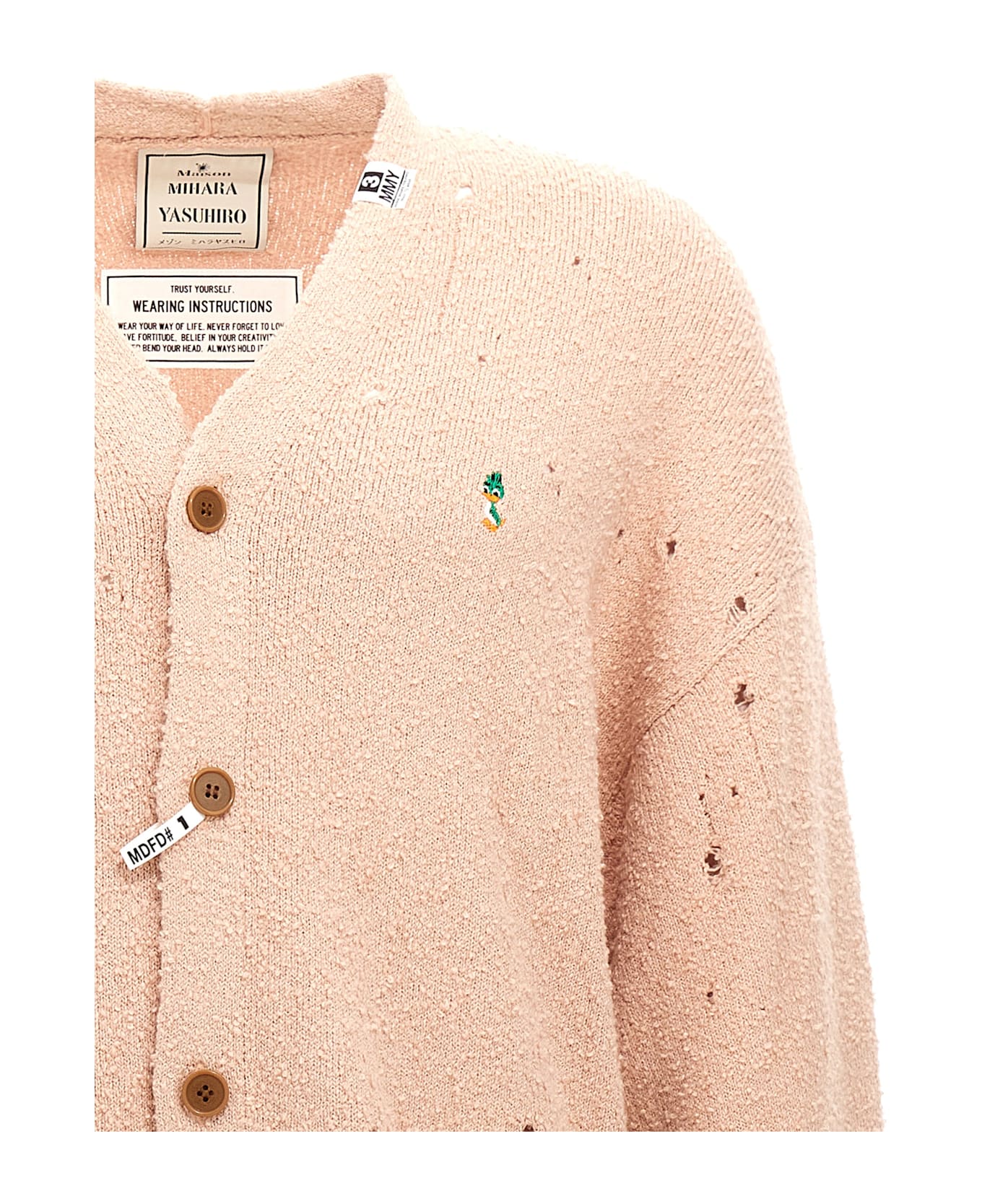 Mihara Yasuhiro Distressed Cardigan - Pink