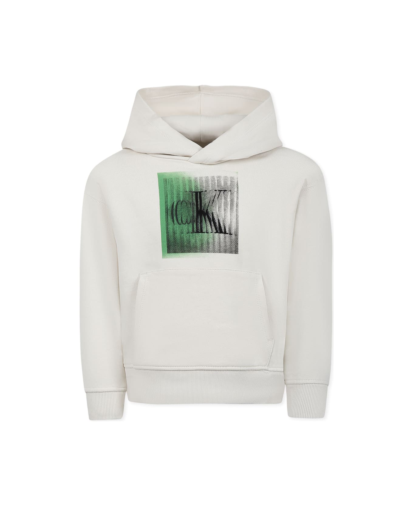 Calvin Klein Ivory Sweatshirt For Boy With Logo - Ivory
