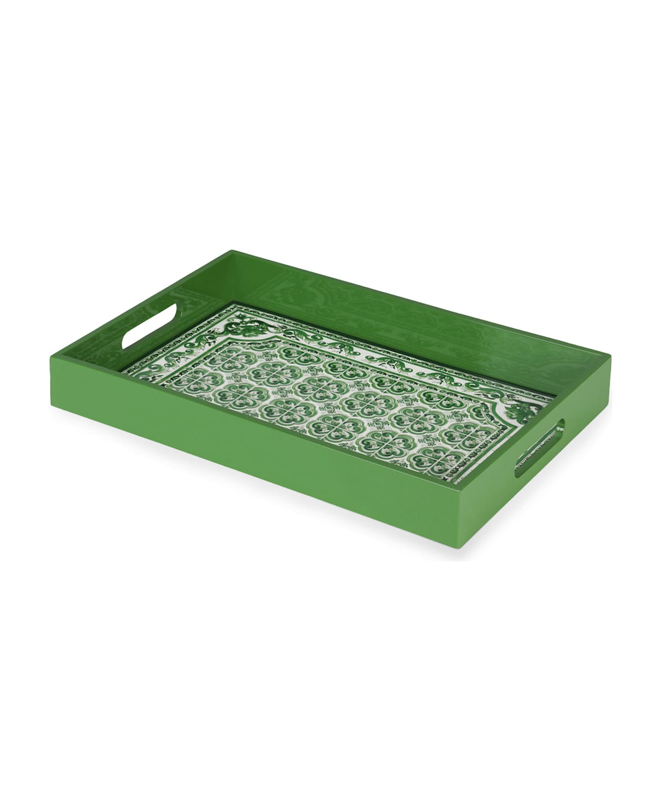 Dolce & Gabbana Rectangular Tray - Bianco e Verde