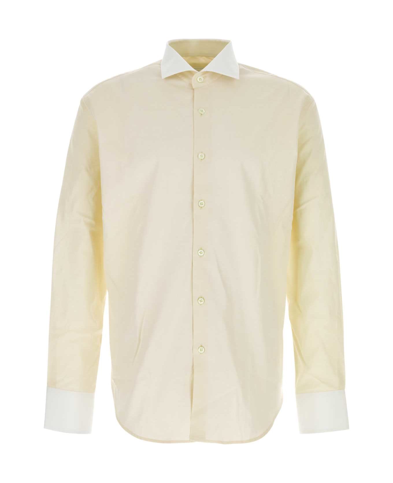 Prada Pastel Yellow Poplin Shirt - CREMABIANCO