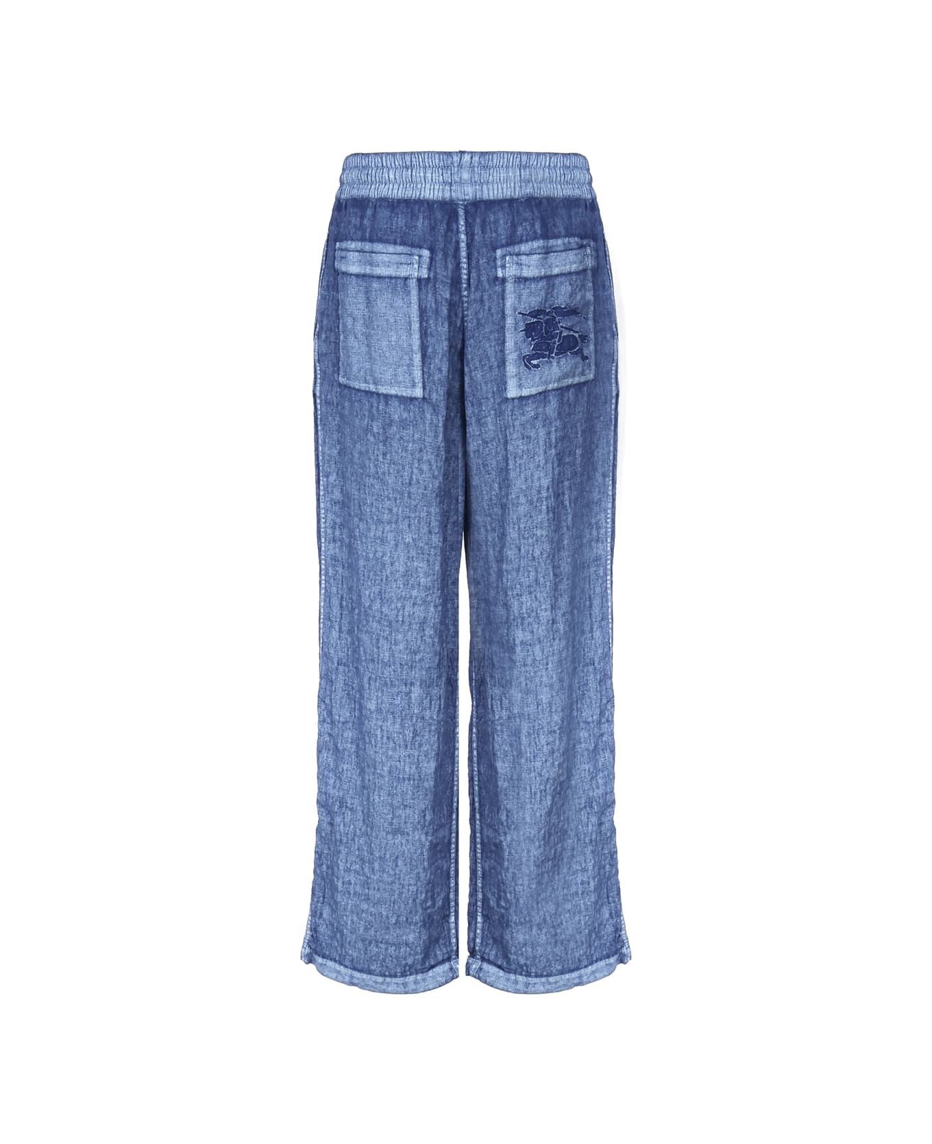 Burberry Ekd Motif Straight-leg Trousers - Denim