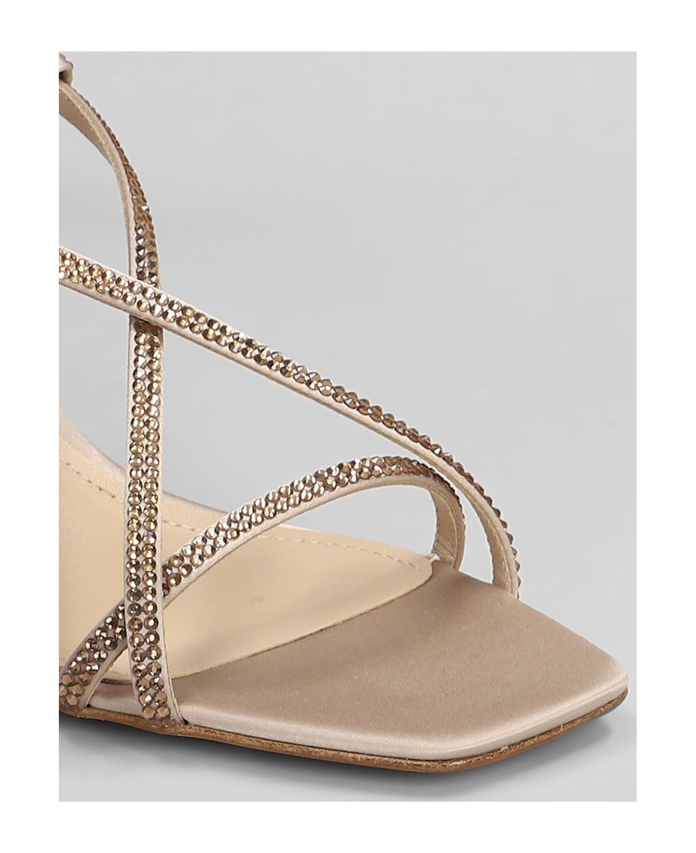 Lola Cruz Liberty Heel 55 Sandals In Powder Satin - powder