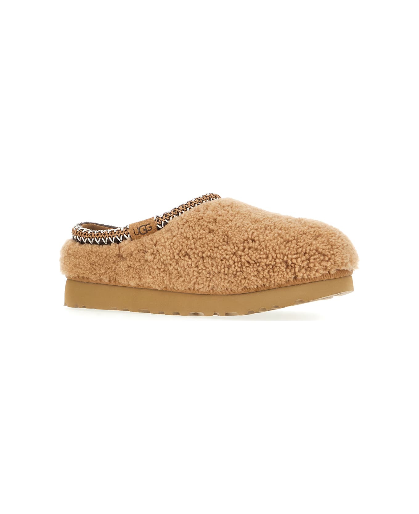 UGG Camel Fabric Tasman Maxi Curly Slippers - Cammello