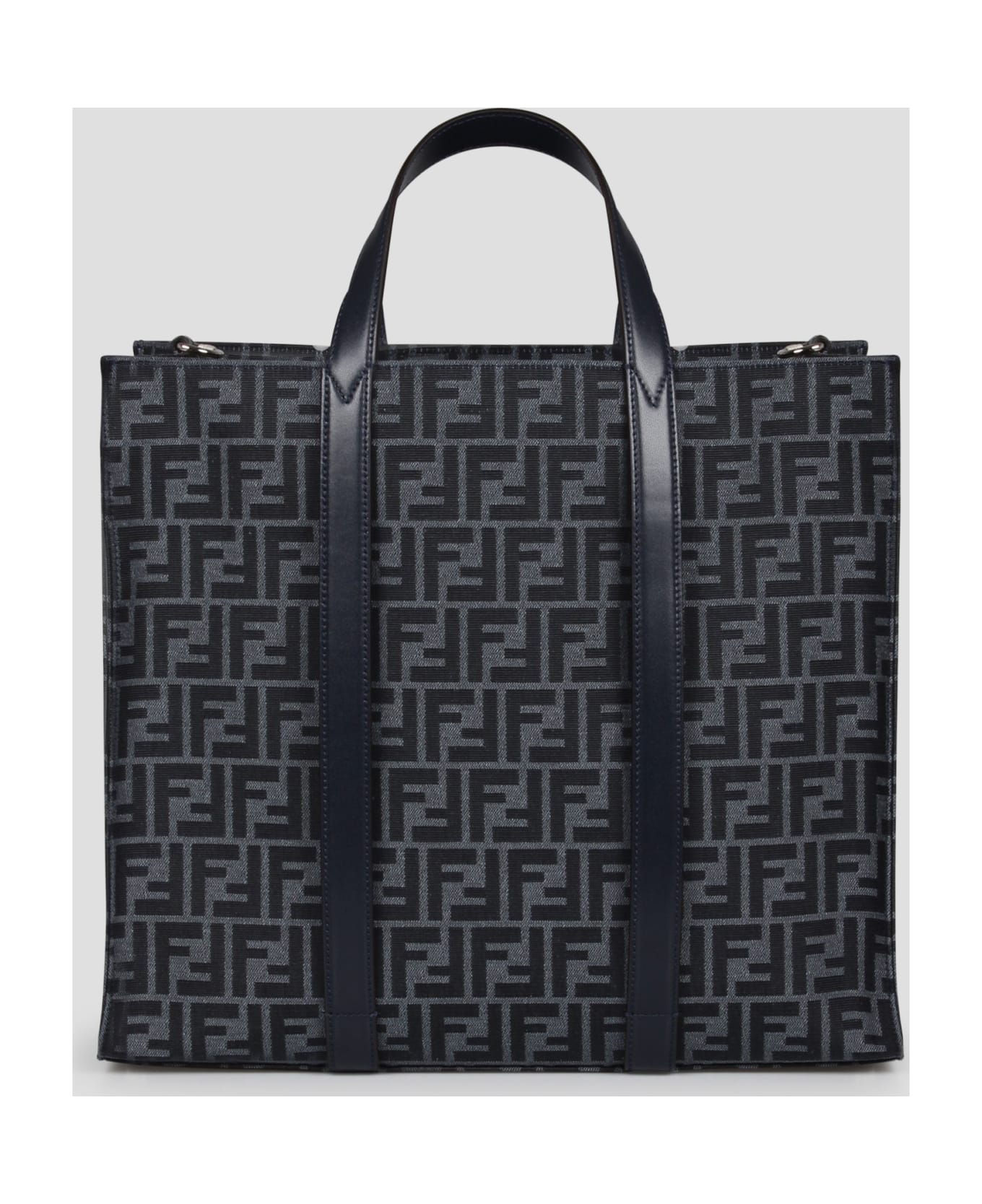 Fendi Ff Jacquard Fabric Bag - Black