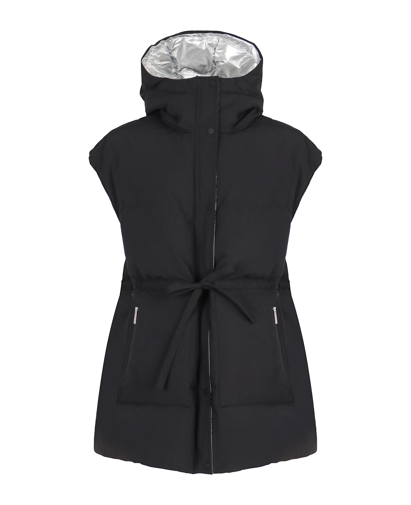 Herno Sleeveless Down Jacket With Hood - black