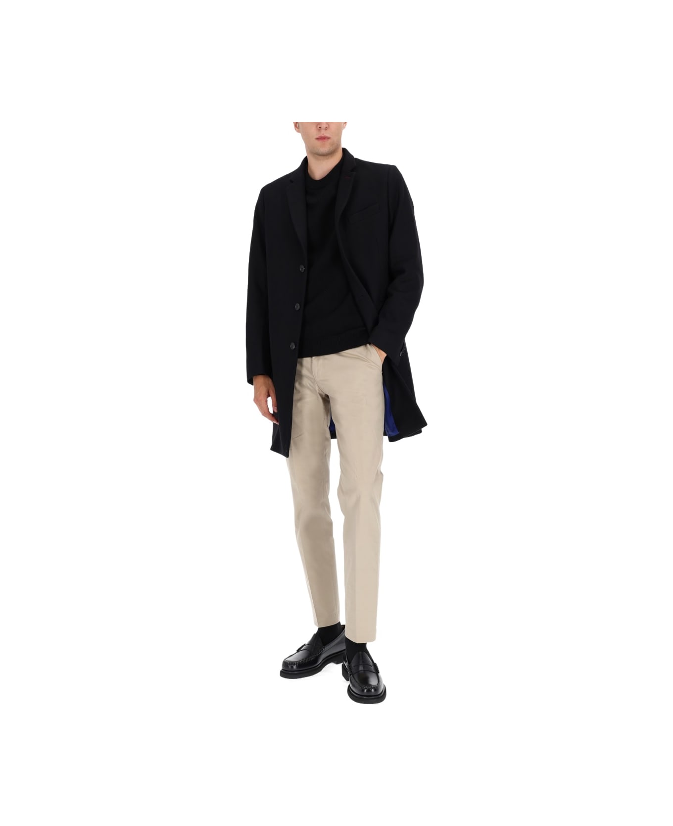 PS by Paul Smith Wool Coat - BLACK